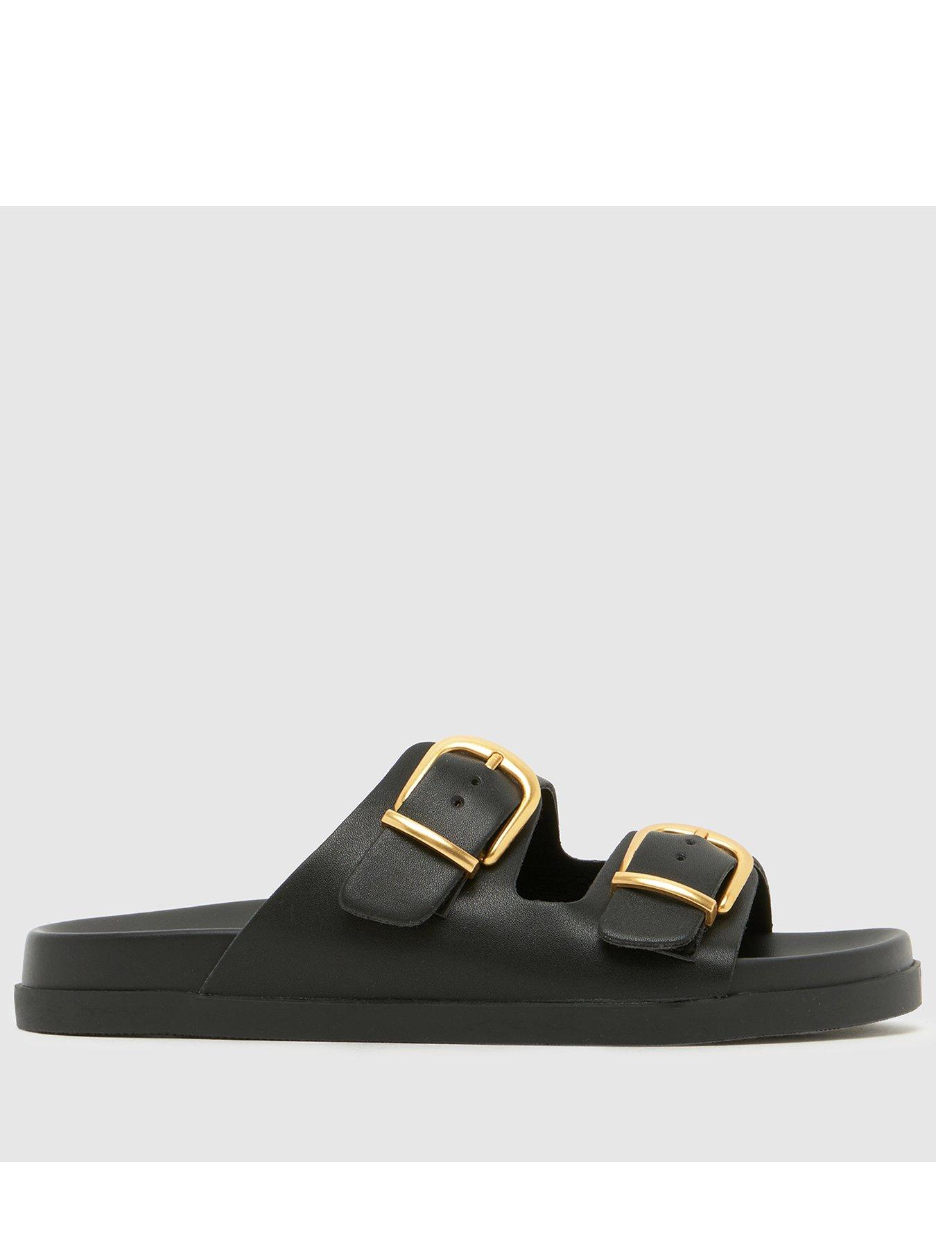 Schuh Trish Buckle Footbed Sandal - Black