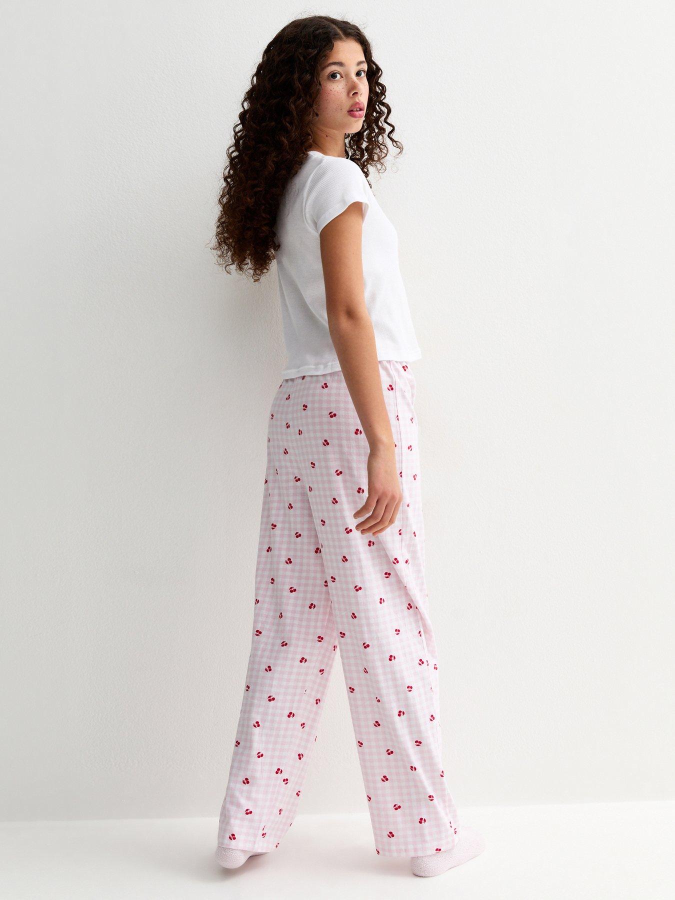 Image 2 of 5 of New Look 915 Girls Cherry Embroidered Pyjama Set - Light Pink