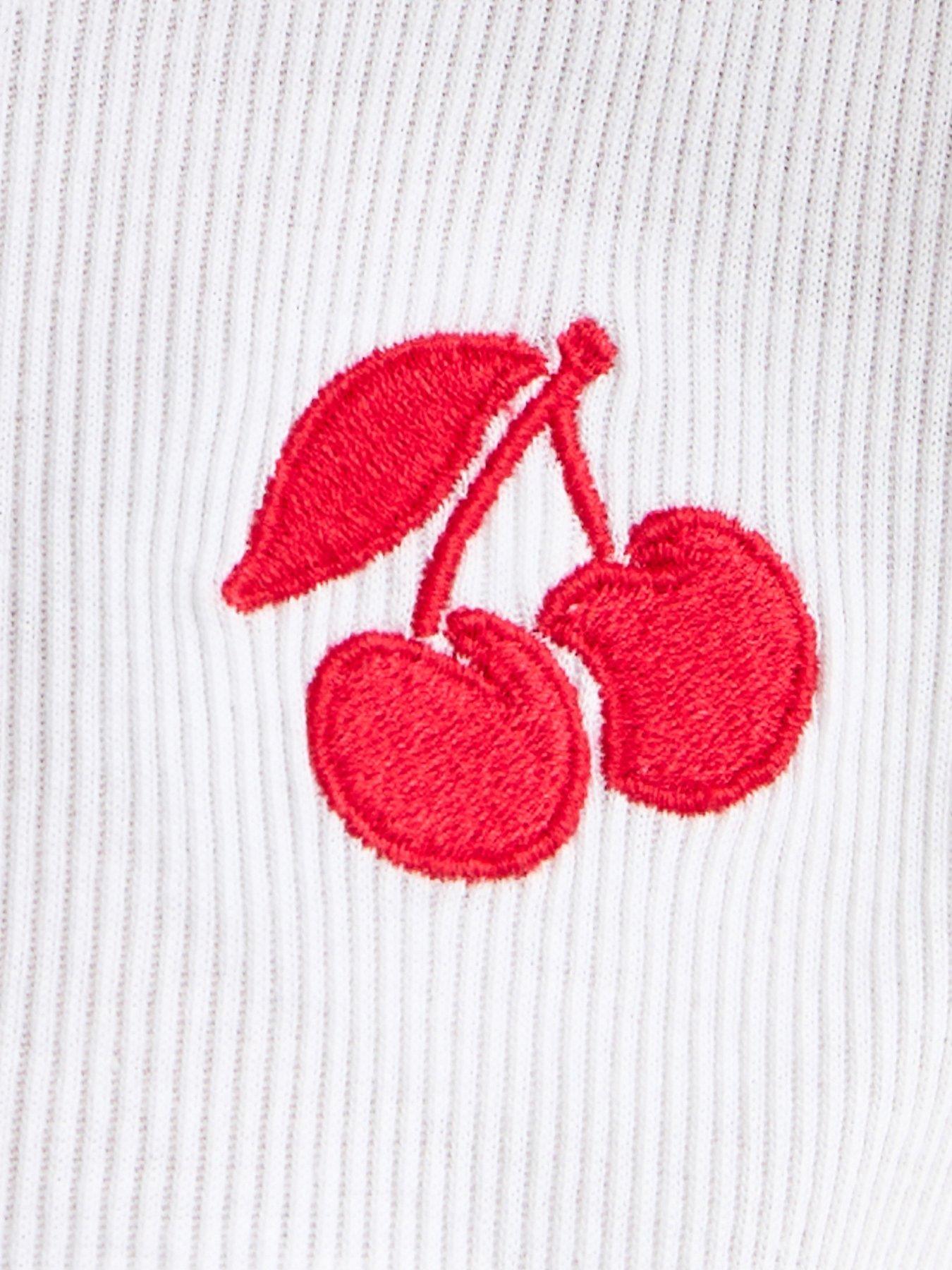 Image 5 of 5 of New Look 915 Girls Cherry Embroidered Pyjama Set - Light Pink