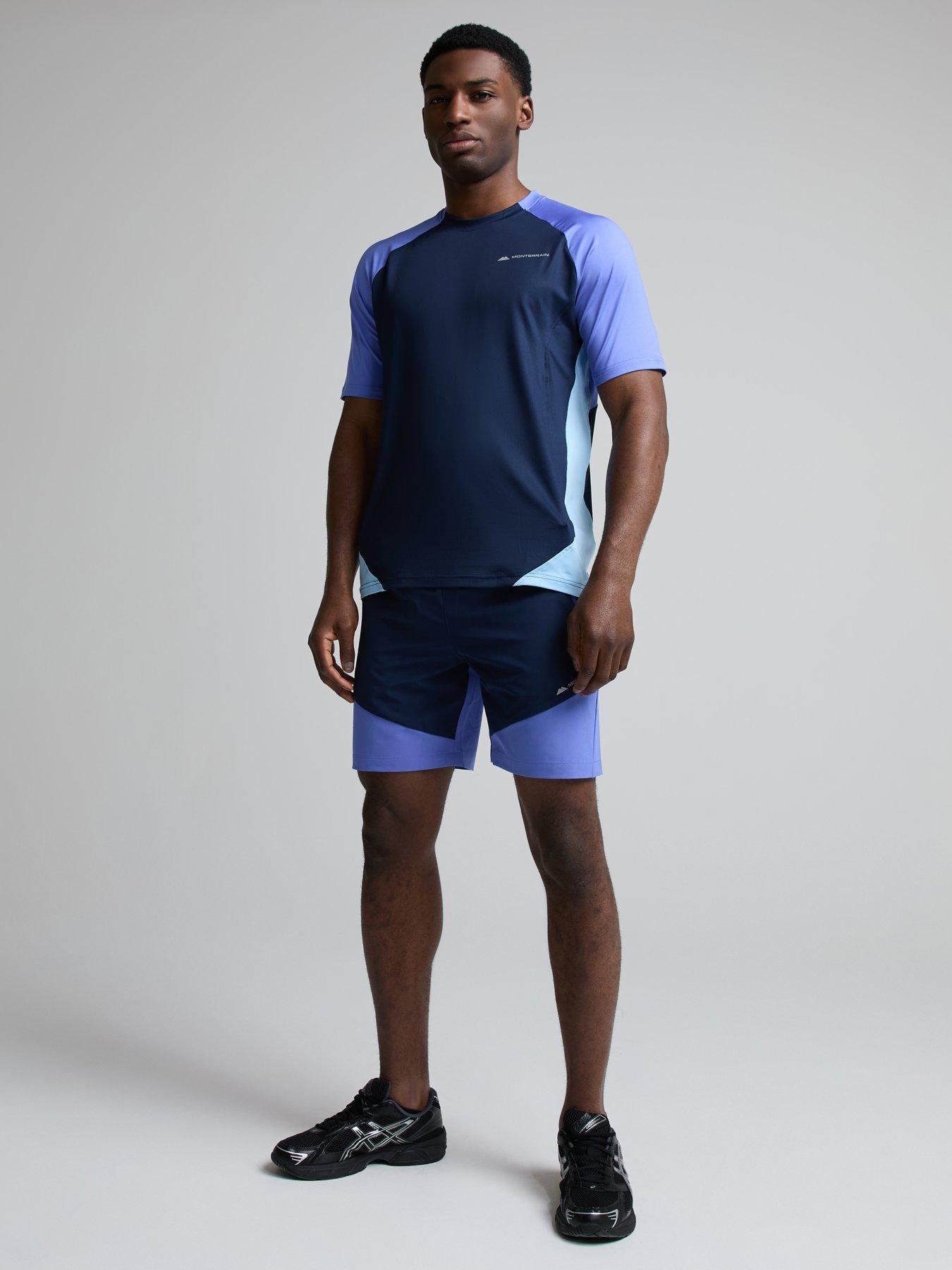 Image 3 of 5 of Monterrain Mens Colour Block Performance Training T-shirt - Navy/Purple