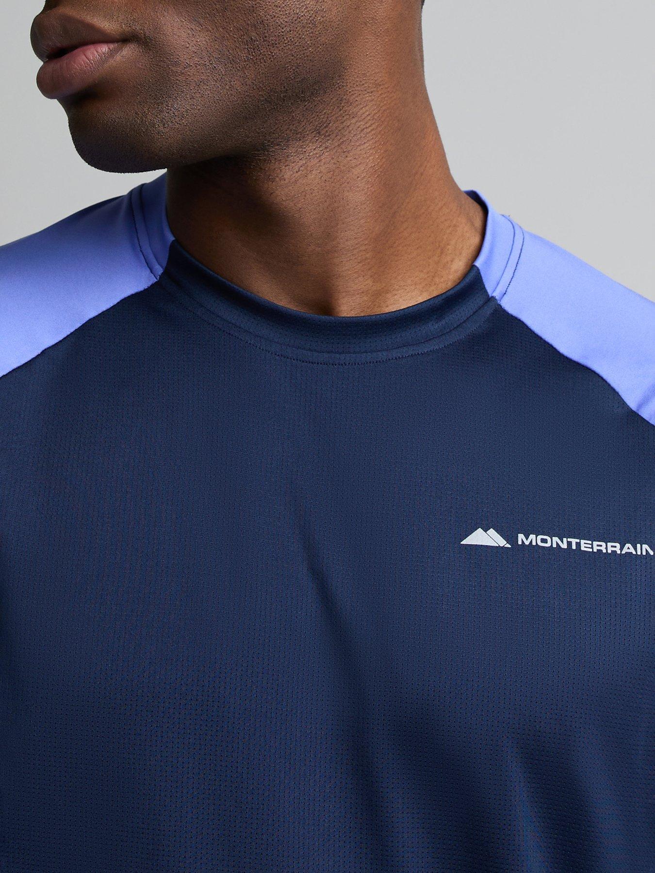 Image 5 of 5 of Monterrain Mens Colour Block Performance Training T-shirt - Navy/Purple