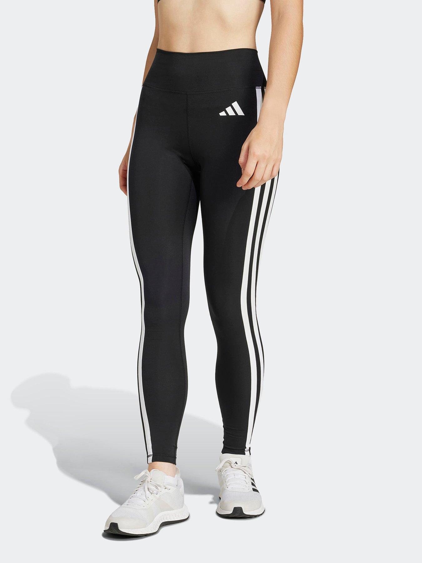 adidas Women's Optime Essentials 3-Stripes 7/8 Leggings - Black