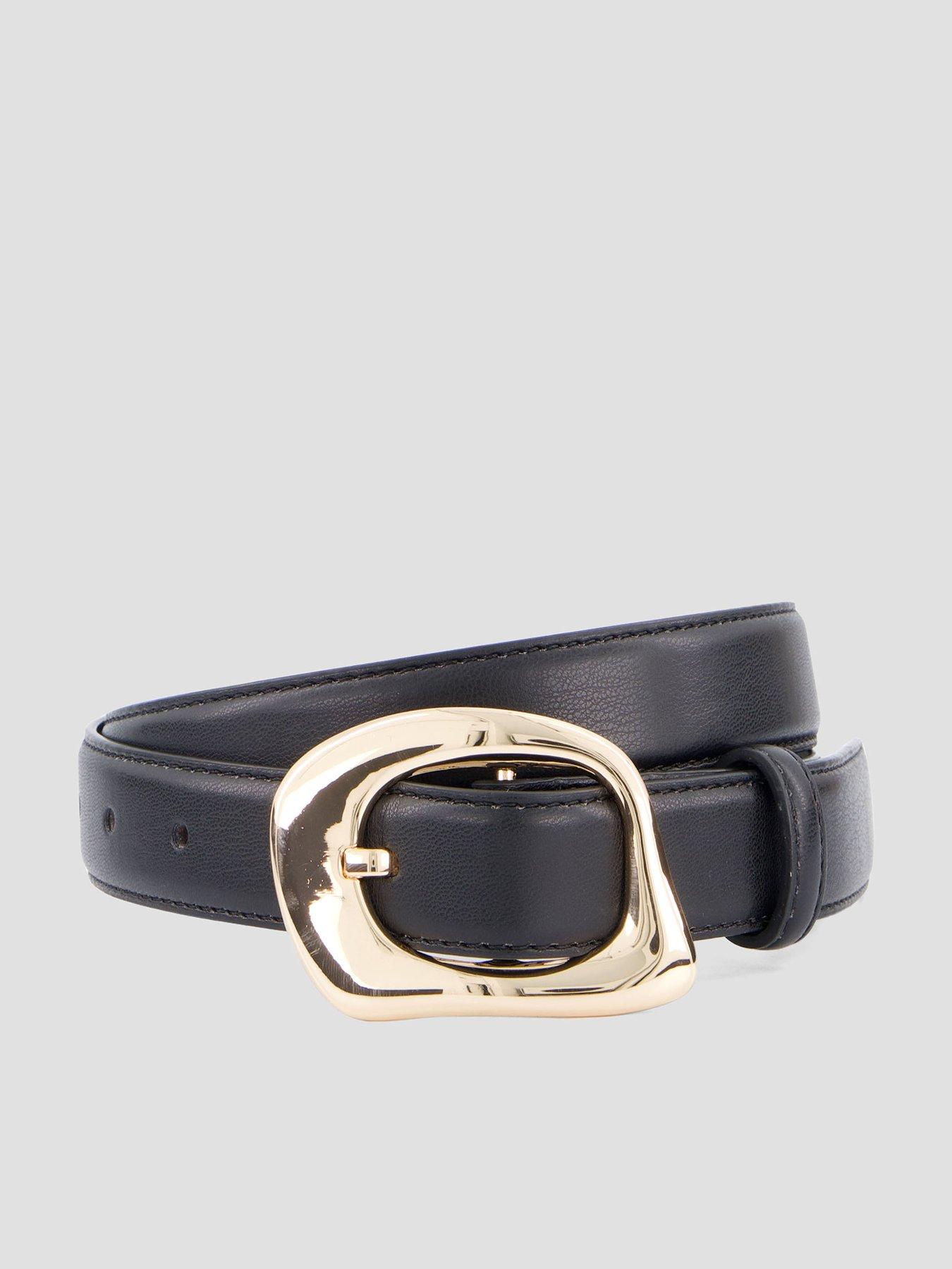 Image 1 of 5 of The Very Collection Gold Buckle Belt - Black