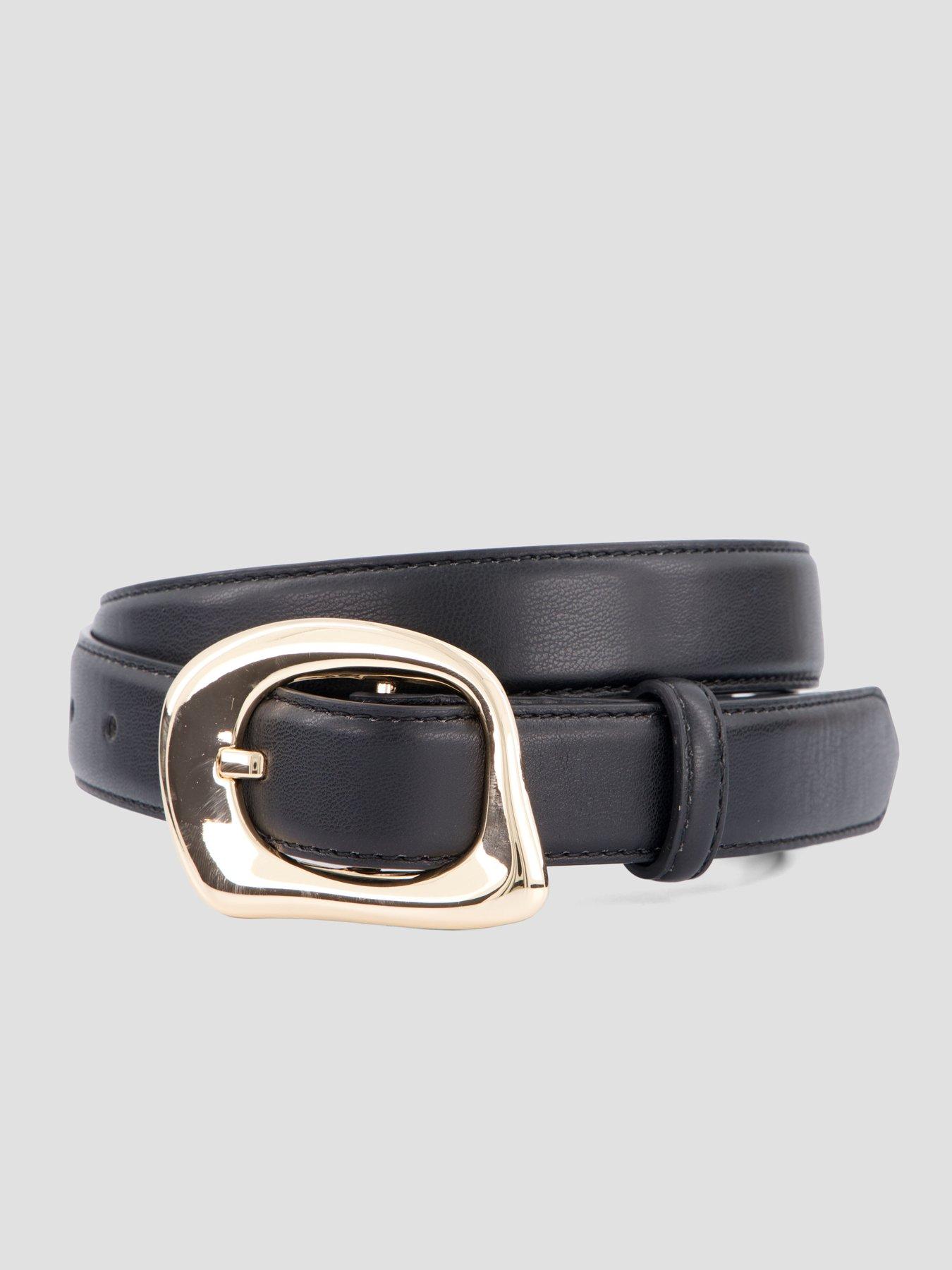 Image 3 of 5 of The Very Collection Gold Buckle Belt - Black