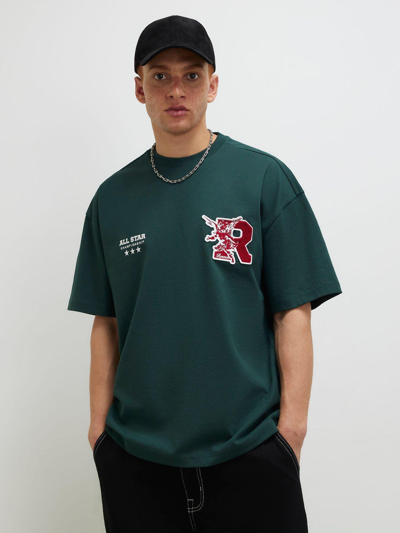 River Island Badge Graphic T-Shirt - Green