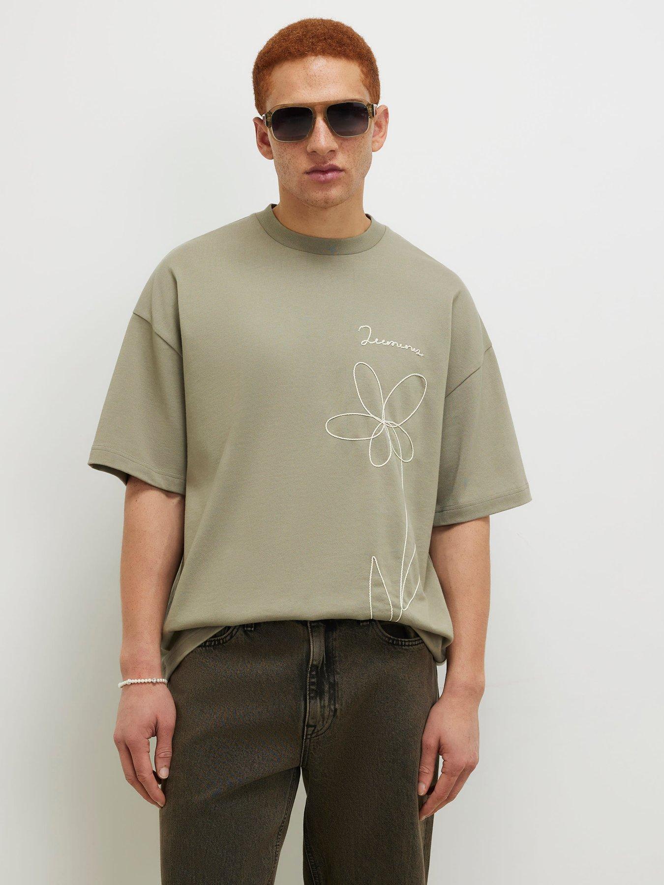 River Island Flower Roping T-Shirt - Green