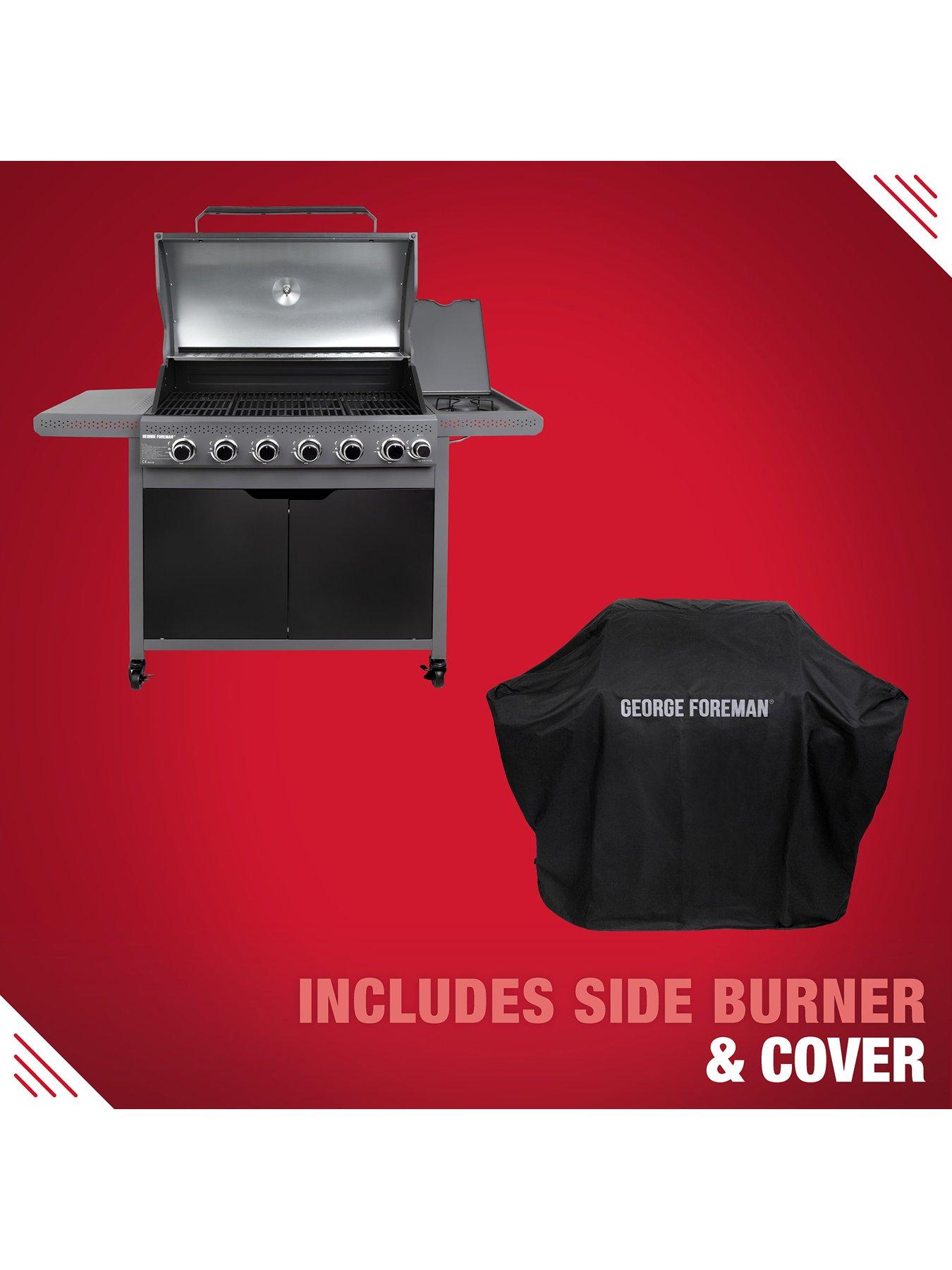 Image 3 of 3 of George Foreman Black 6 Burner Gas BBQ with Side Burner