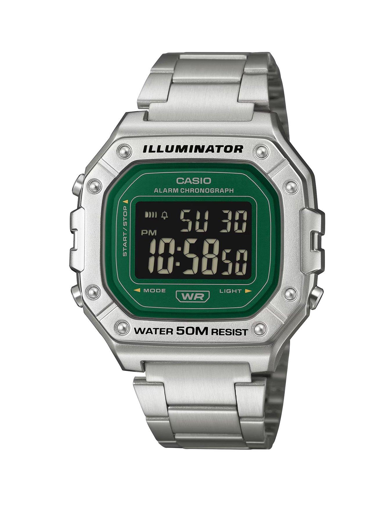 Casio TIMELESS W-218HD-3AVEF Digital Green Dial Series