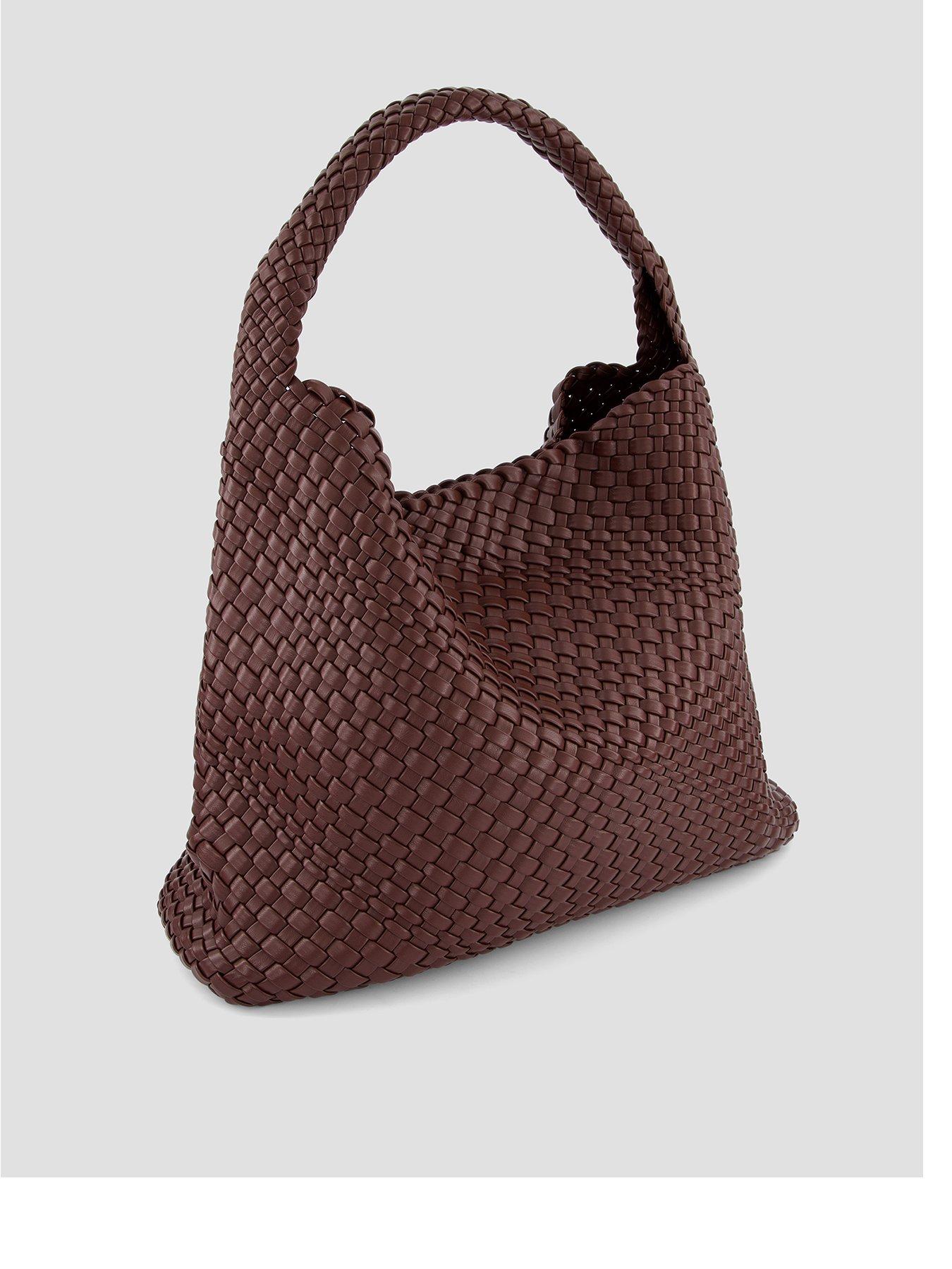The Very Collection Woven Shoulder Bag - Burgundy