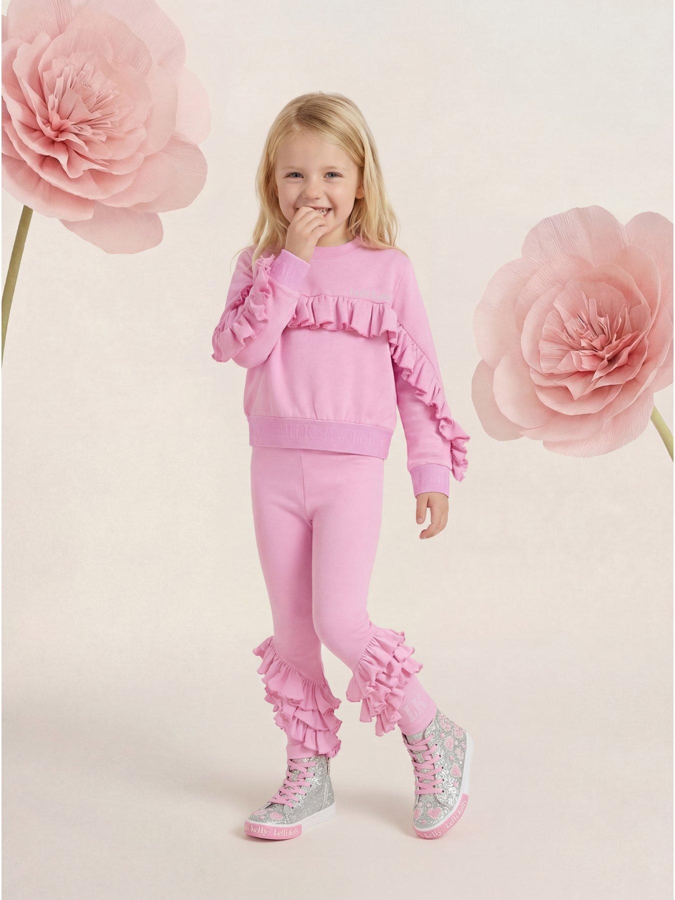 Lelli Kelly Cropped Ruffle Sweatshirt - Pink