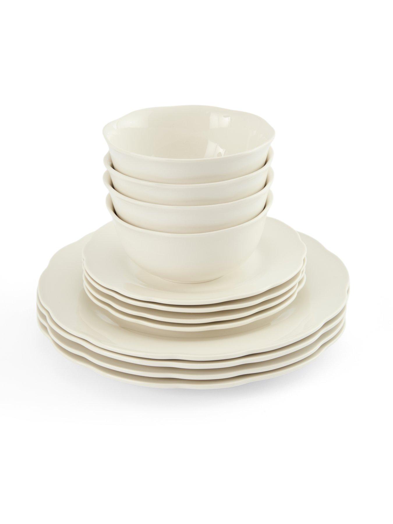 Image 3 of 7 of The Very Collection Soft Scallop 12 Piece Porcelain&nbsp;Dinner Set