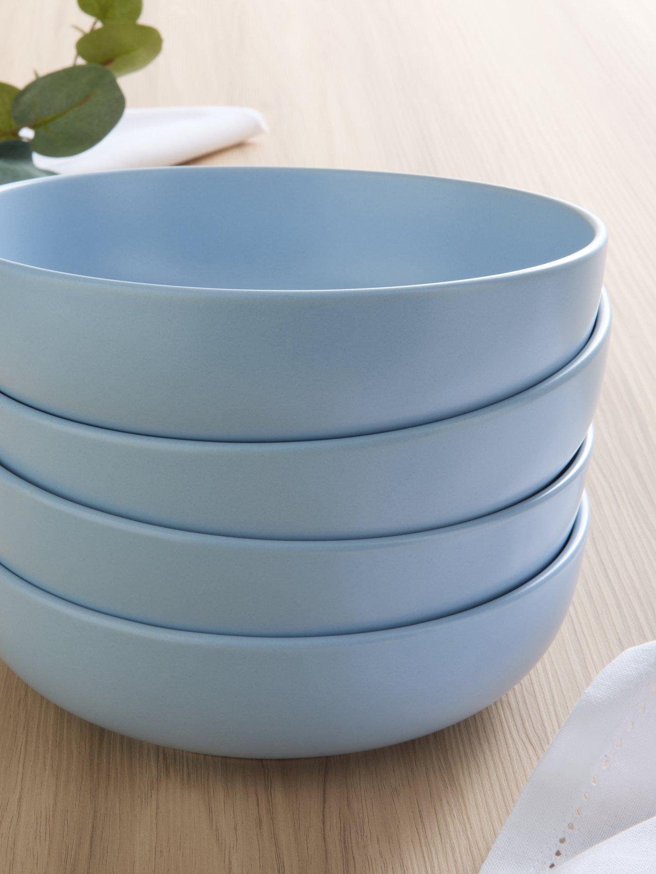 Image 7 of 7 of The Very Collection Saintes 4 Piece Pasta Bowls - Nordic Blue