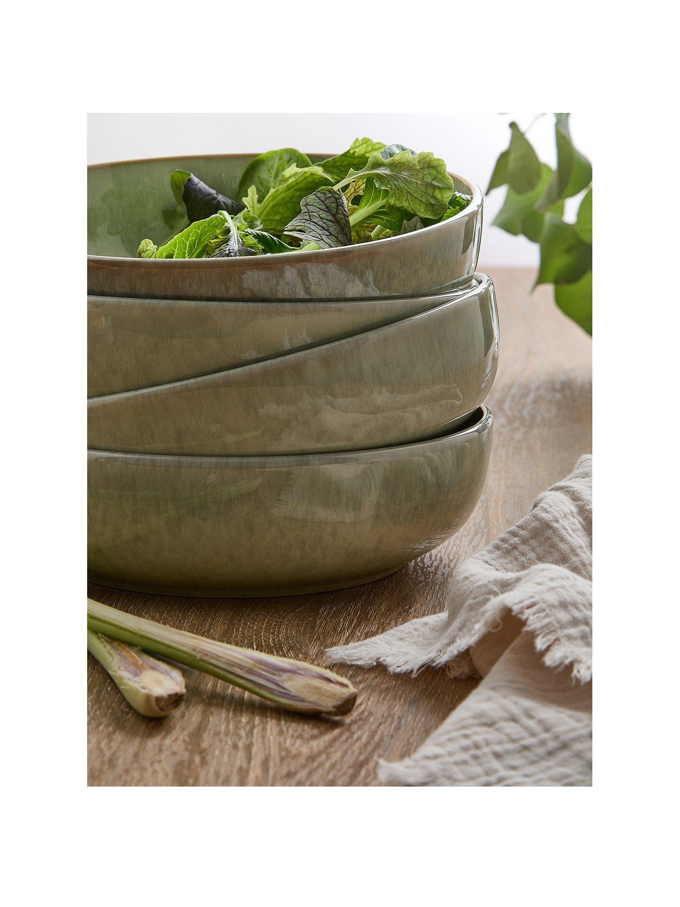 Image 2 of 7 of The Very Collection Green Reactive 4 Pack Of Pasta Bowls - Green