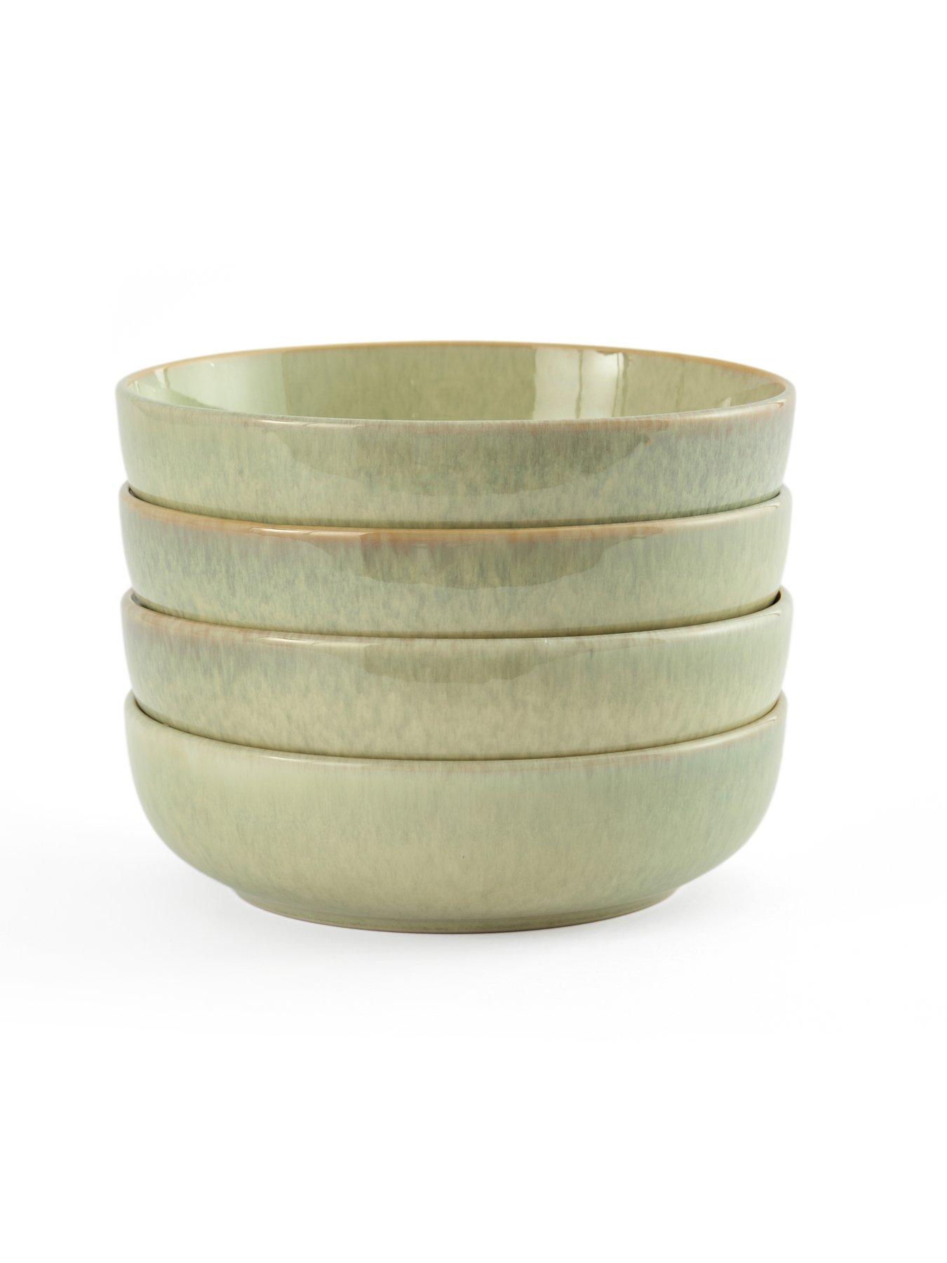 Image 3 of 7 of The Very Collection Green Reactive 4 Pack Of Pasta Bowls - Green