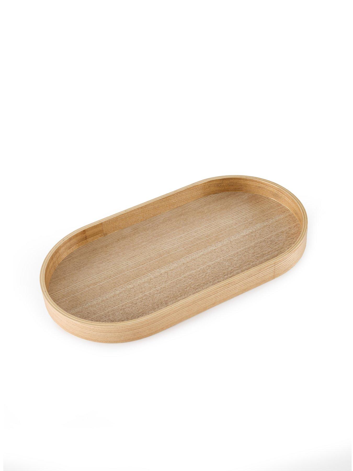 Image 3 of 8 of The Very Collection Oval Serving Tray 38cm - Natural Wood Effect