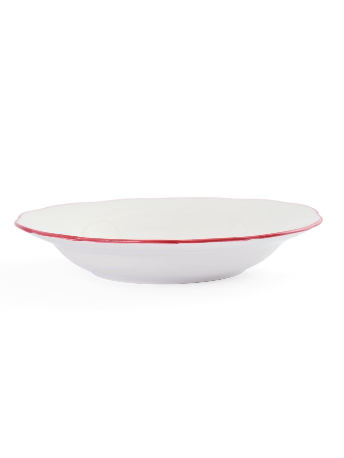 Image 4 of 7 of The Very Collection Soft Scallop Set Of 4 Pasta Bowls - Bow Decal