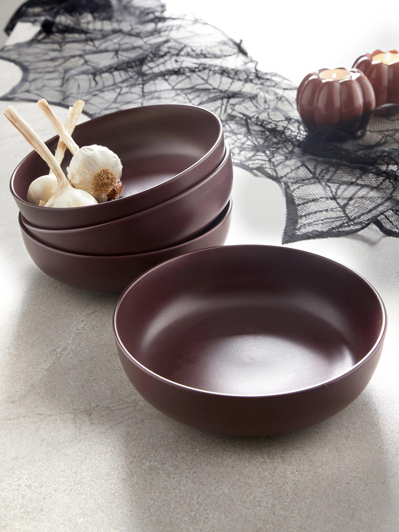 The Very Collection Saintes 4 Piece Pasta Bowls - Dark Plum