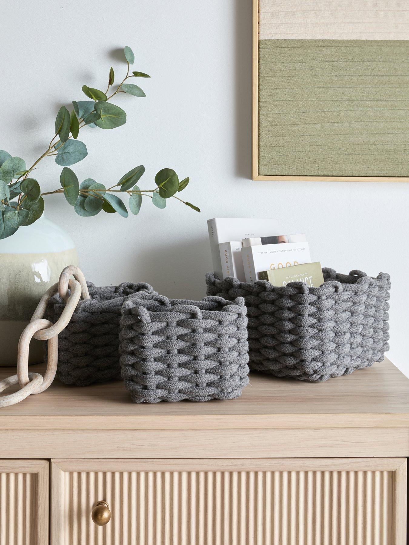 The Very Collection Set Of 3 Chunky Hand Rope Storage