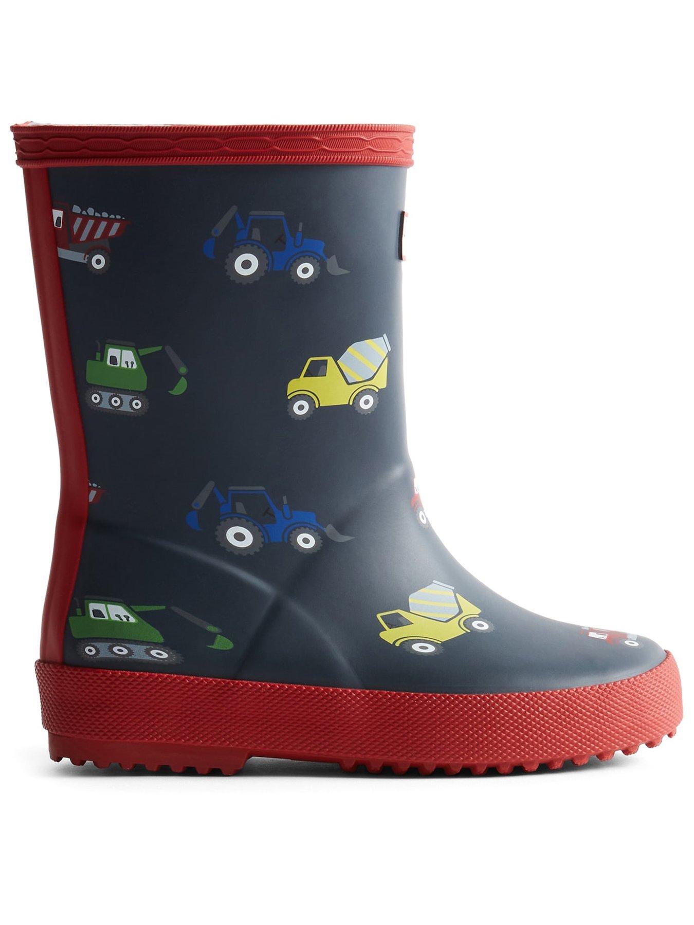 Image 1 of 4 of Hunter Kids First Construction Print Boot - Navy