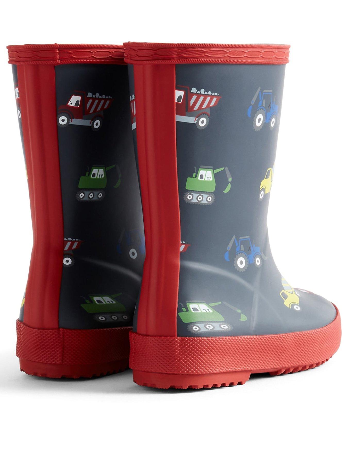 Image 3 of 4 of Hunter Kids First Construction Print Boot - Navy