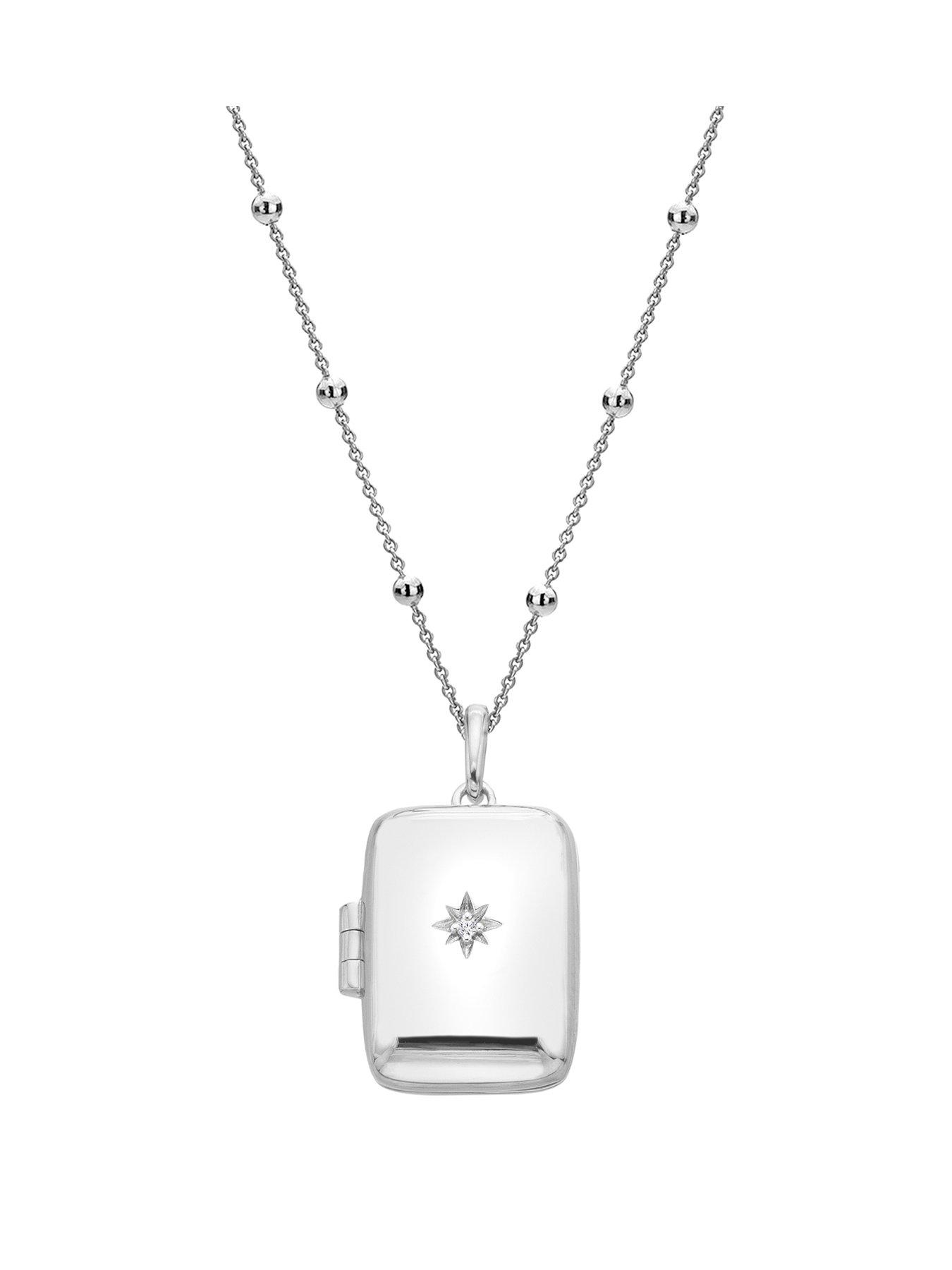 front image of hot-diamonds-rectangle-locket