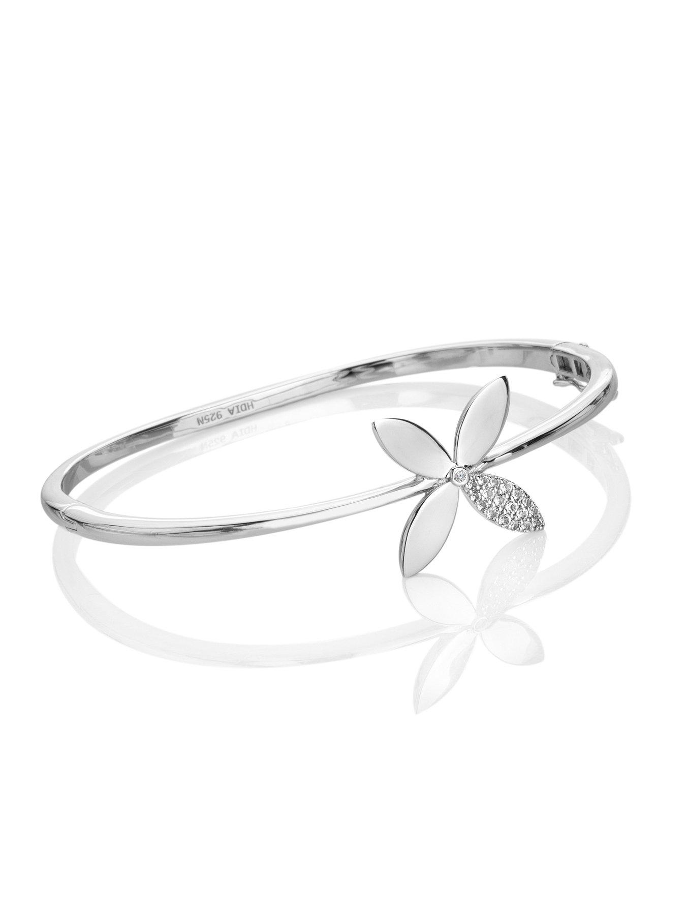  image of hot-diamonds-cross-flower-bangle