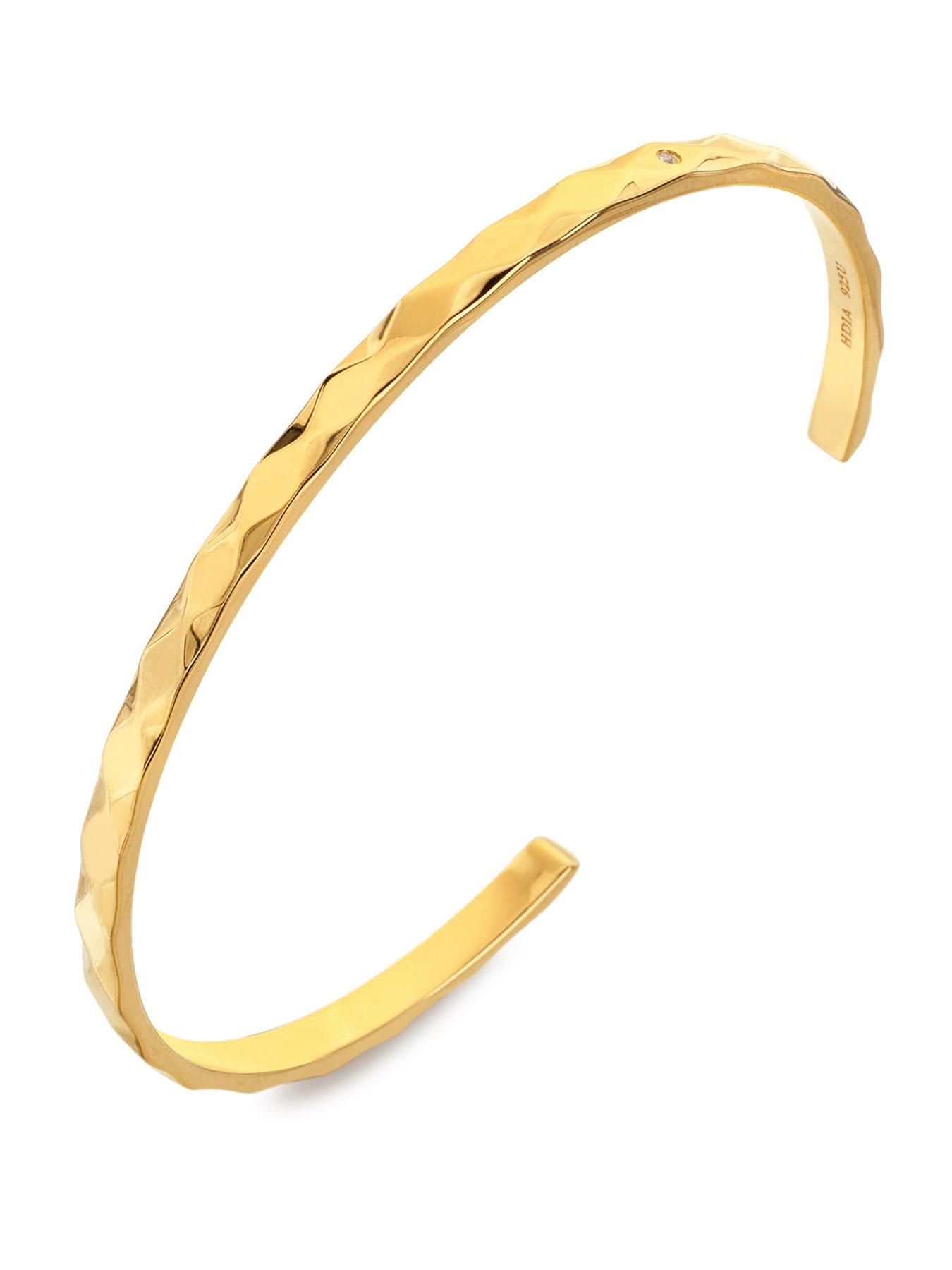 front image of hot-diamonds-diamond-pattern-bangle-ygp