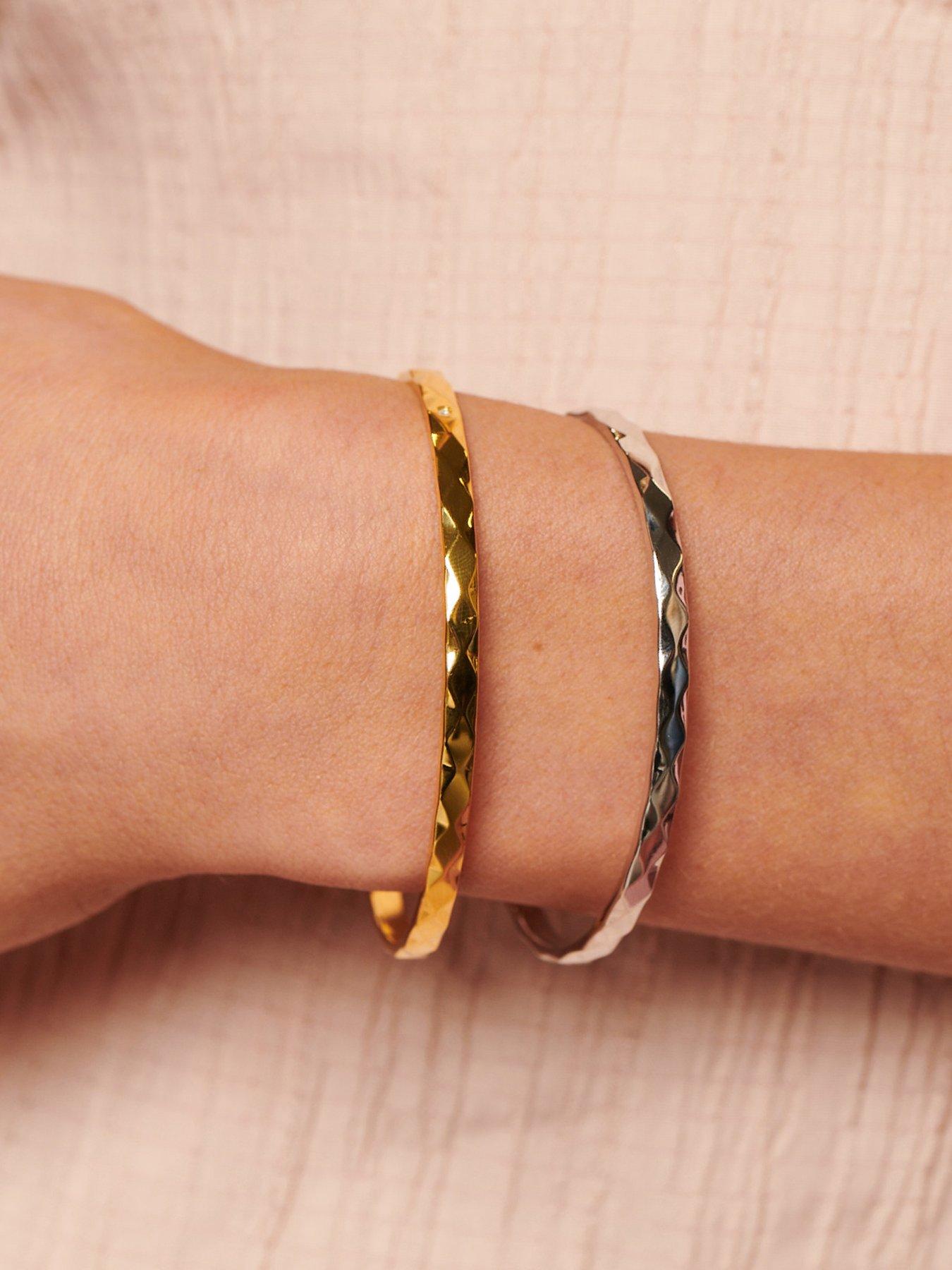  image of hot-diamonds-diamond-pattern-bangle-ygp