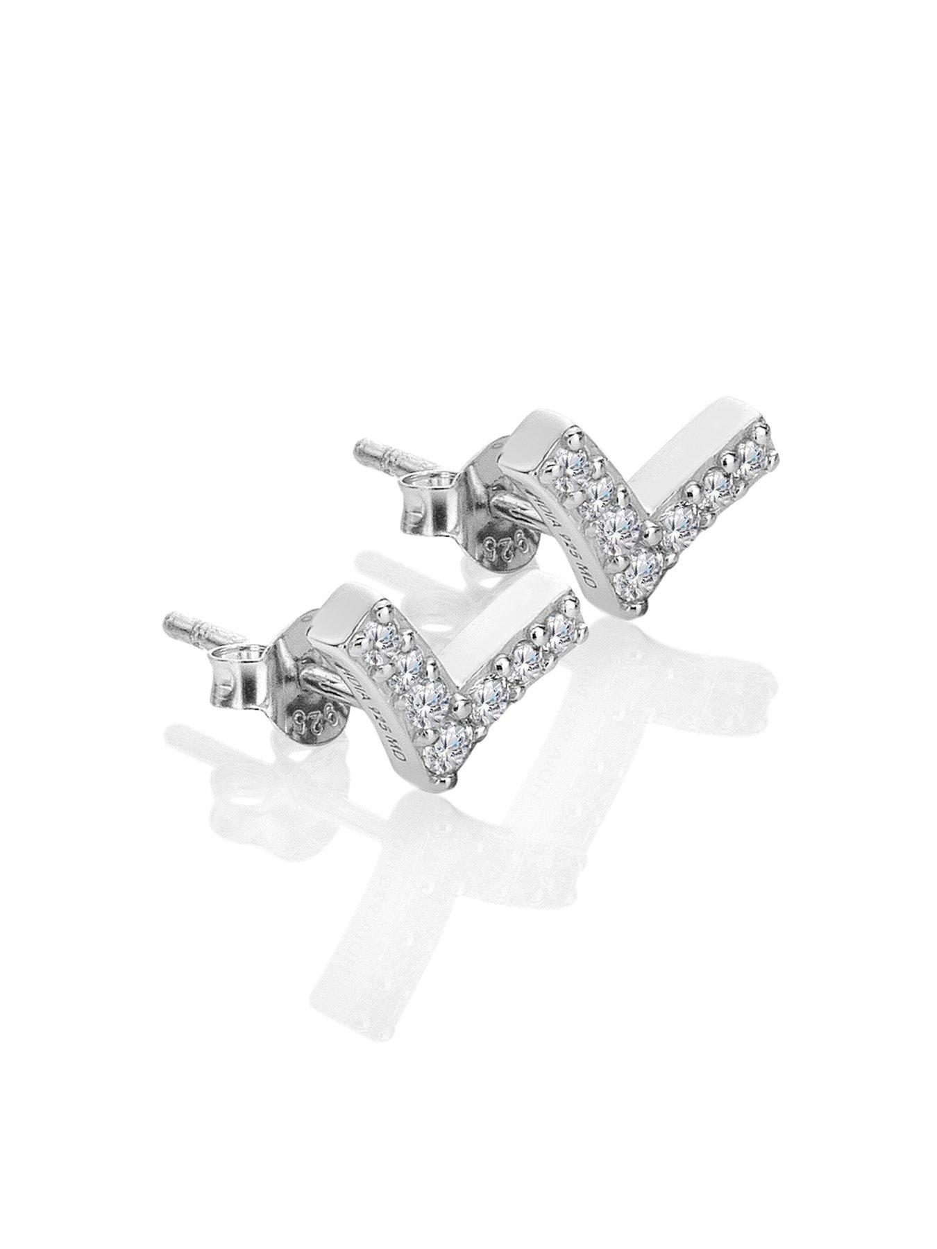 Image 2 of 3 of Hot Diamonds Fine V Earrings