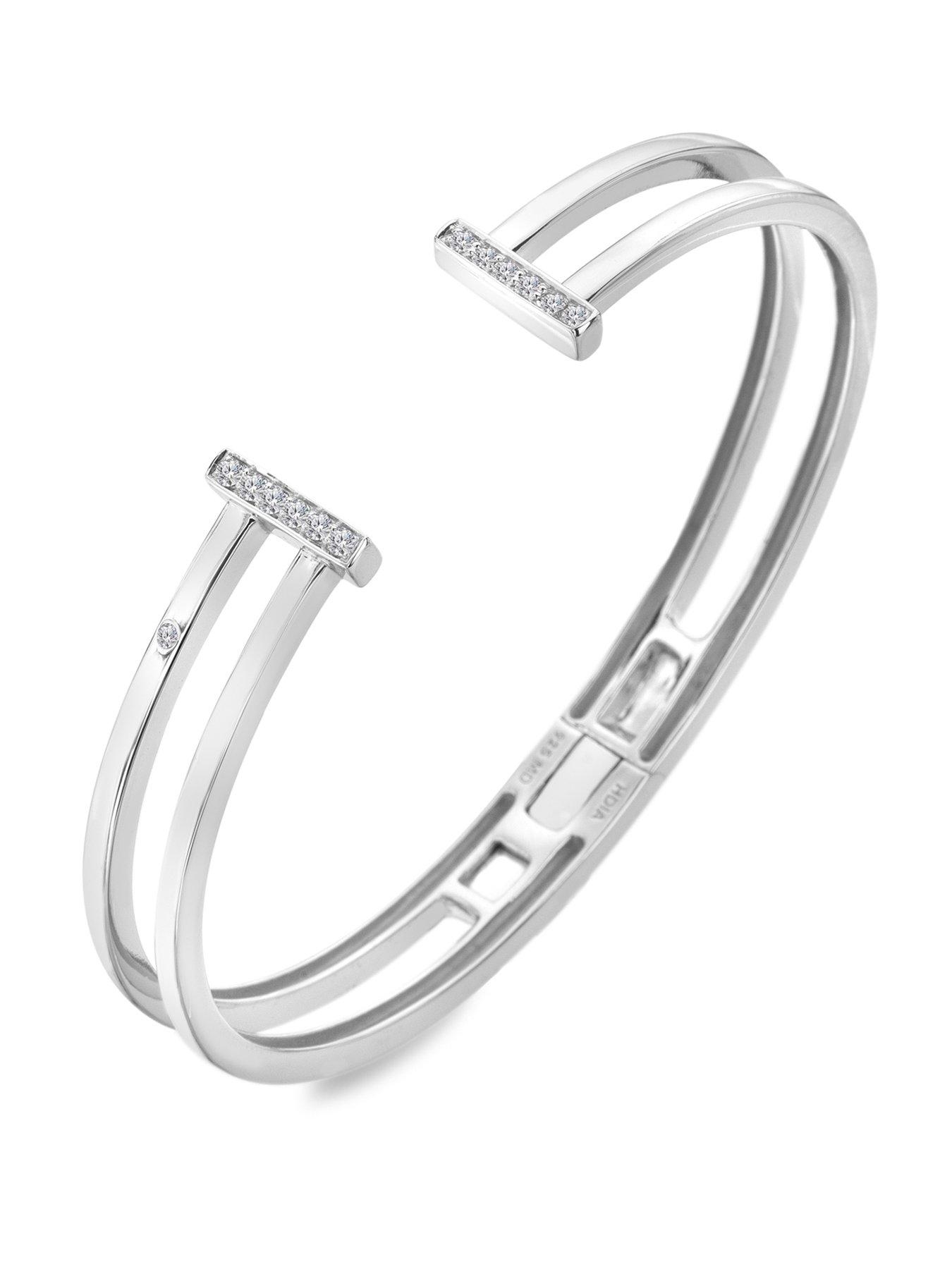  image of hot-diamonds-double-t-bar-bangle