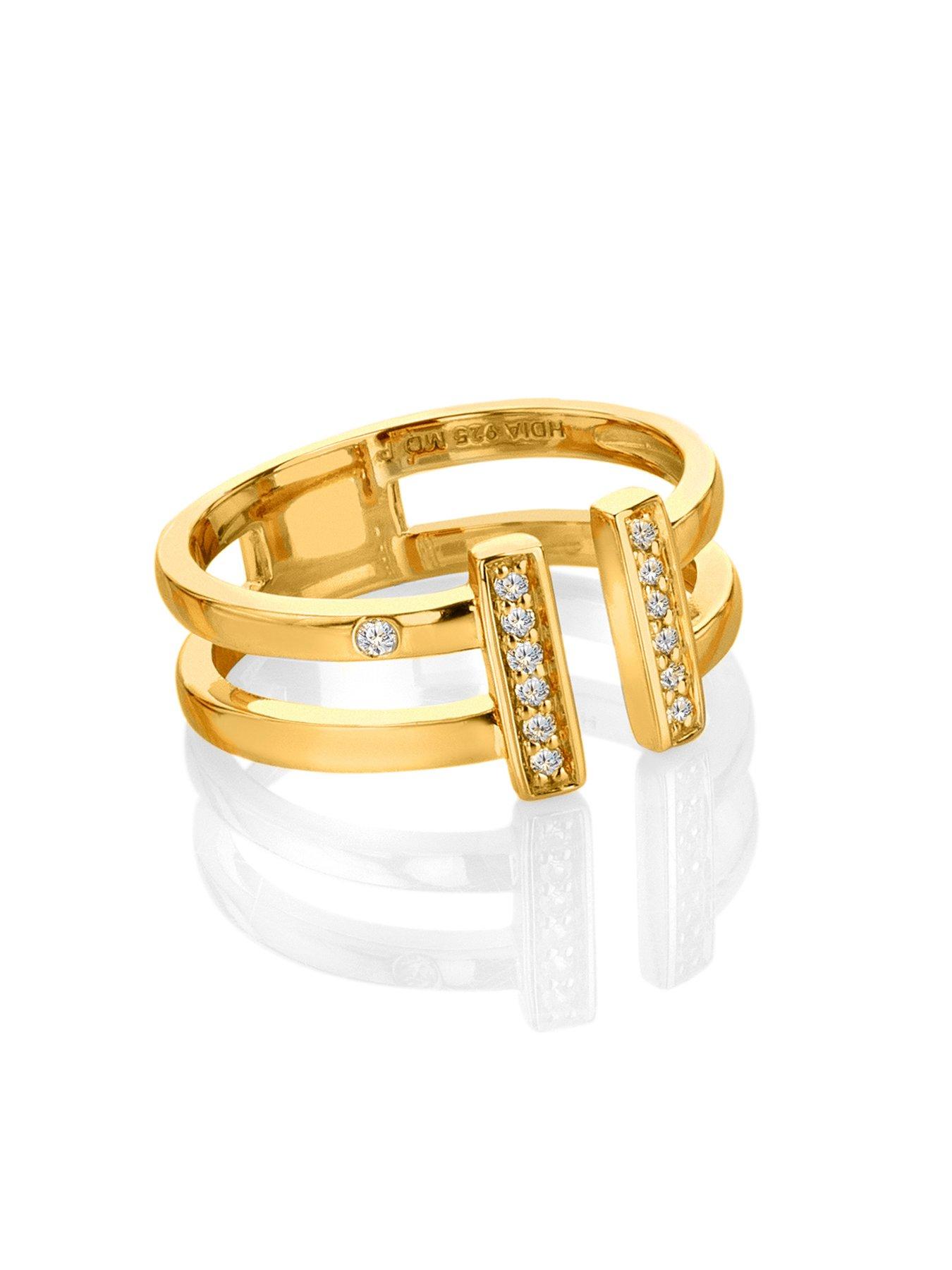Image 2 of 3 of Hot Diamonds Double T Bar Ring - YGP