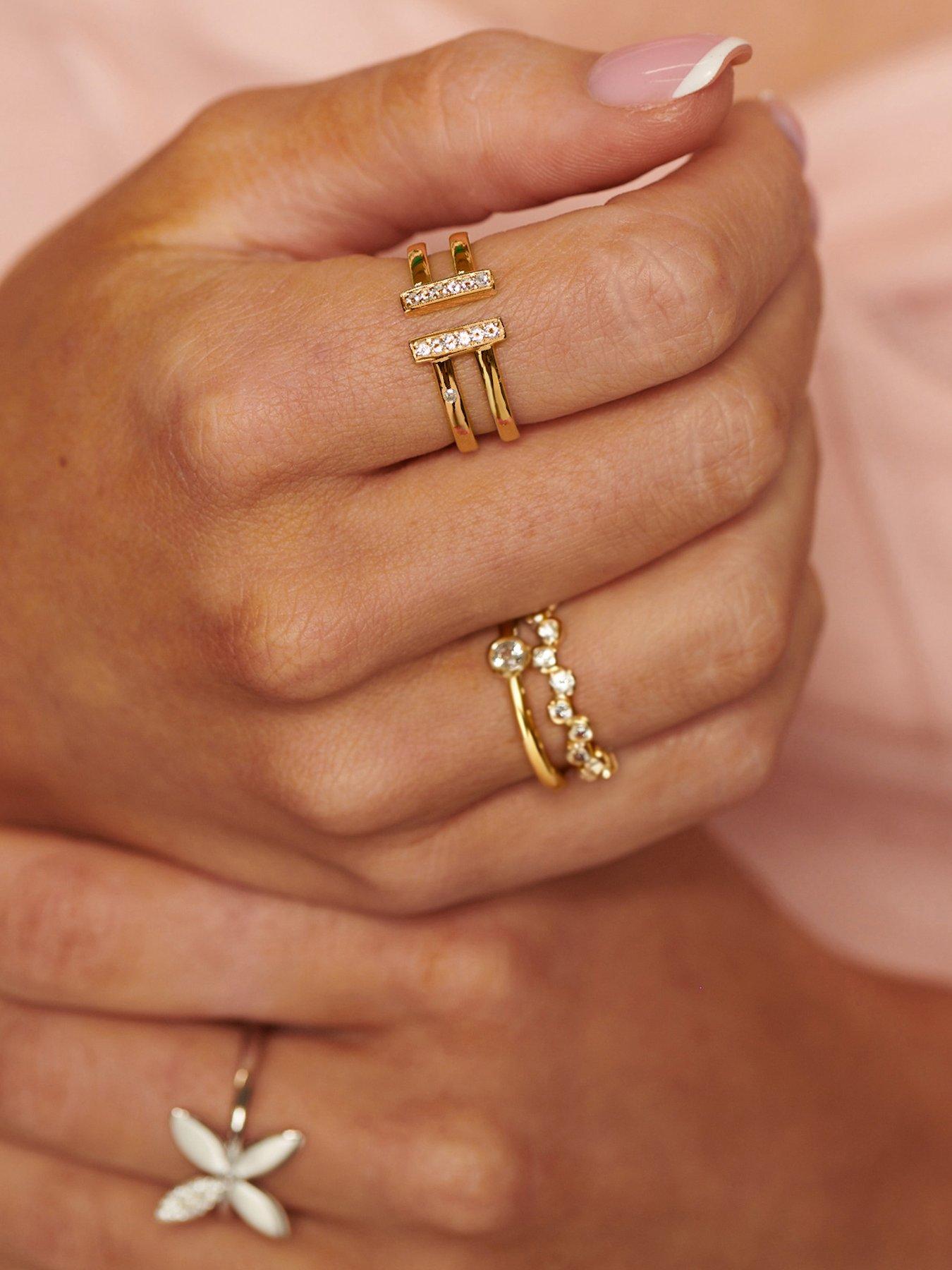 Image 3 of 3 of Hot Diamonds Double T Bar Ring - YGP