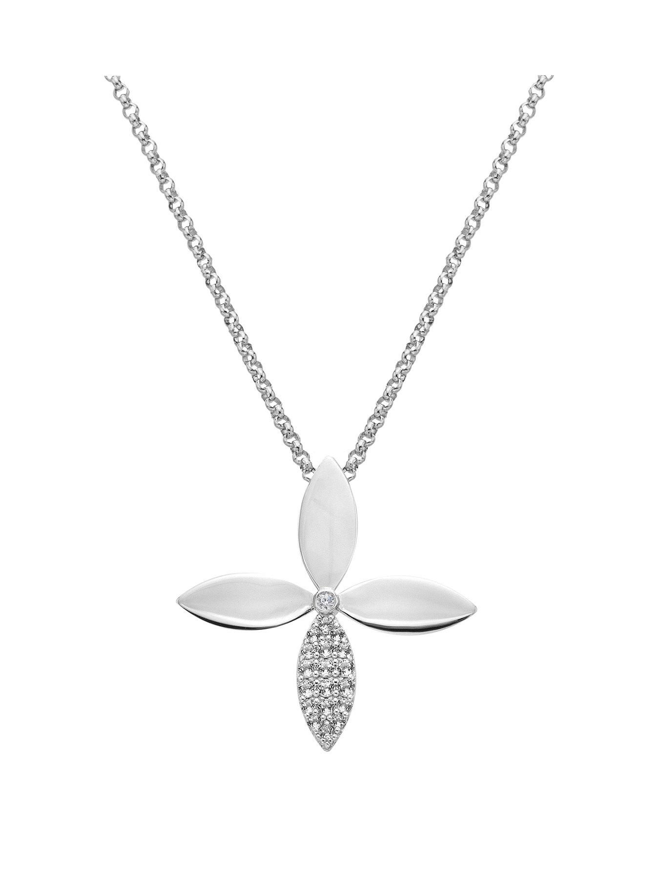 Hot Diamonds Cross Flower Pendant