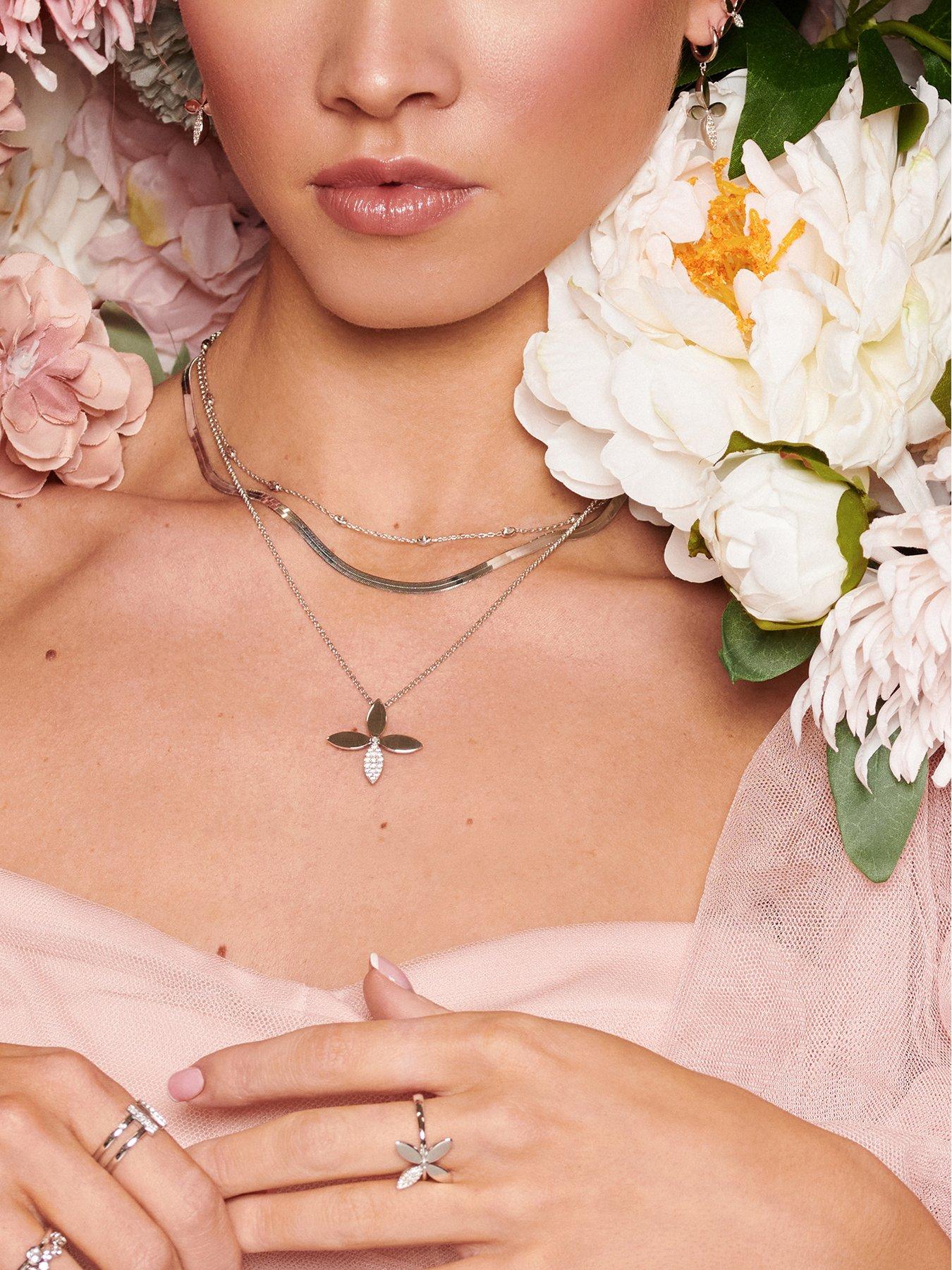  image of hot-diamonds-cross-flower-pendant