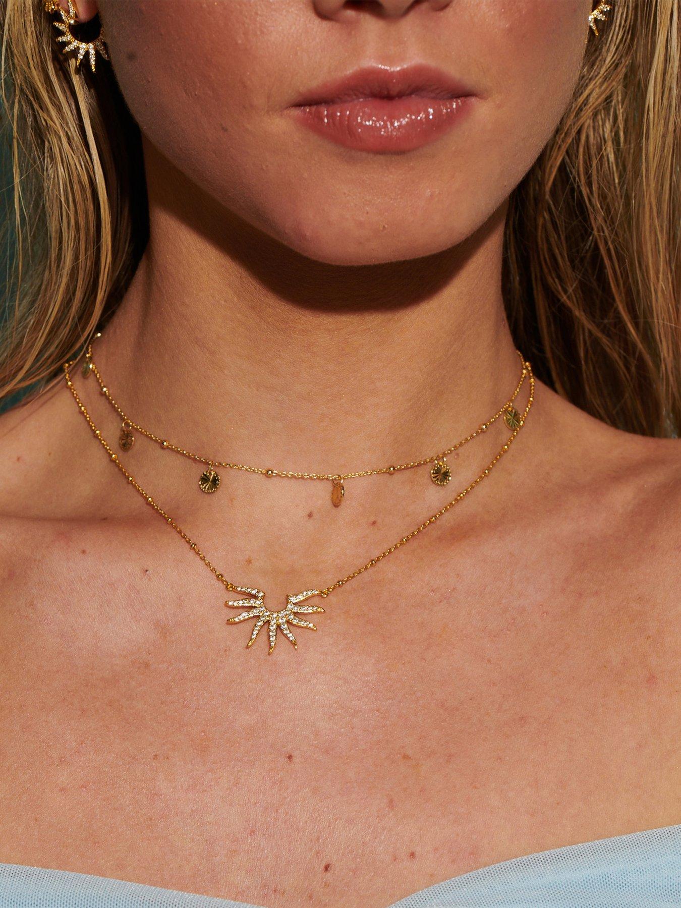 Image 3 of 3 of Hot Diamonds 3/4 Sun Necklace - YGP