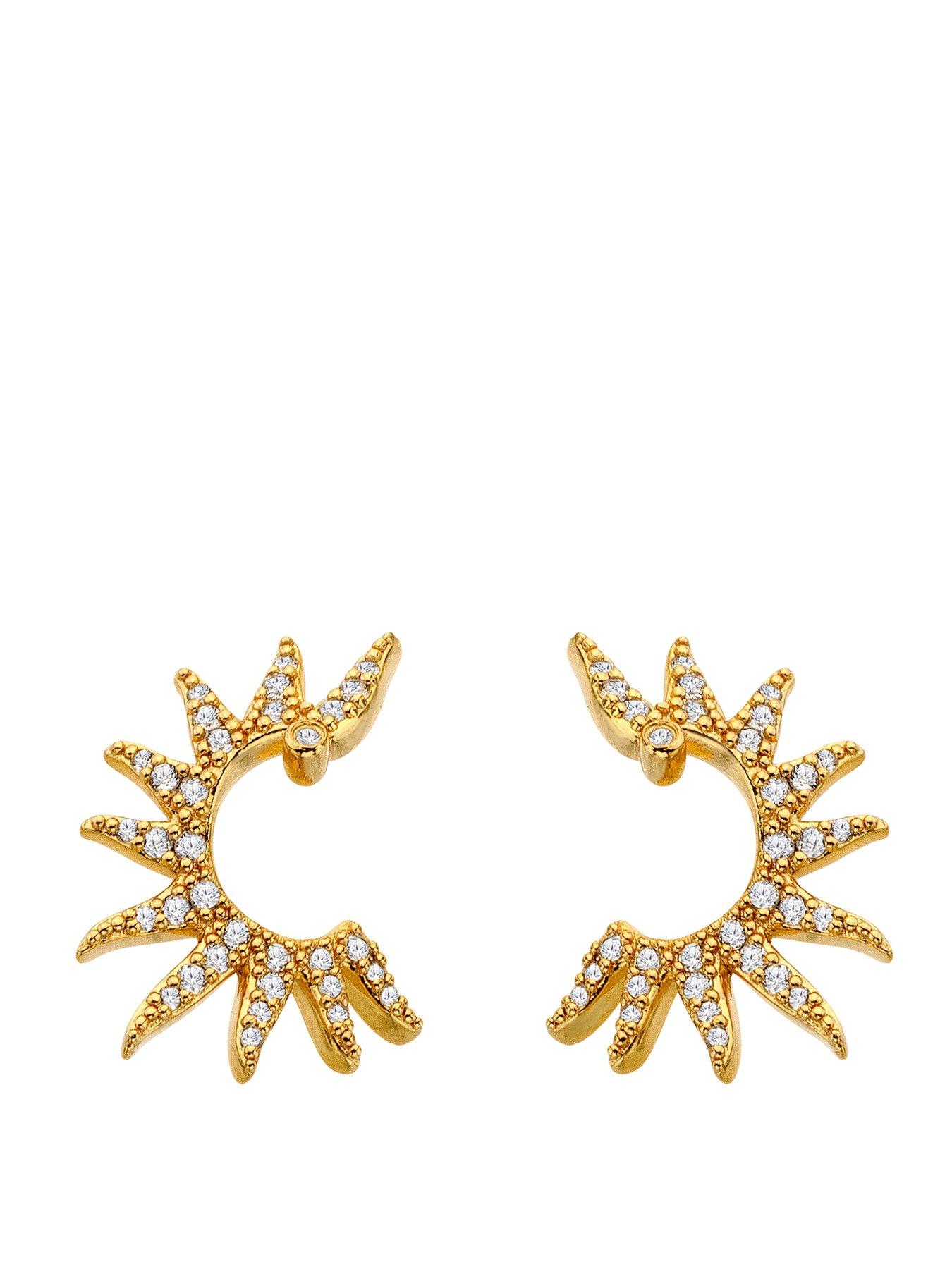 Image 1 of 3 of Hot Diamonds 3/4 Sun Statement Earrings - YGP
