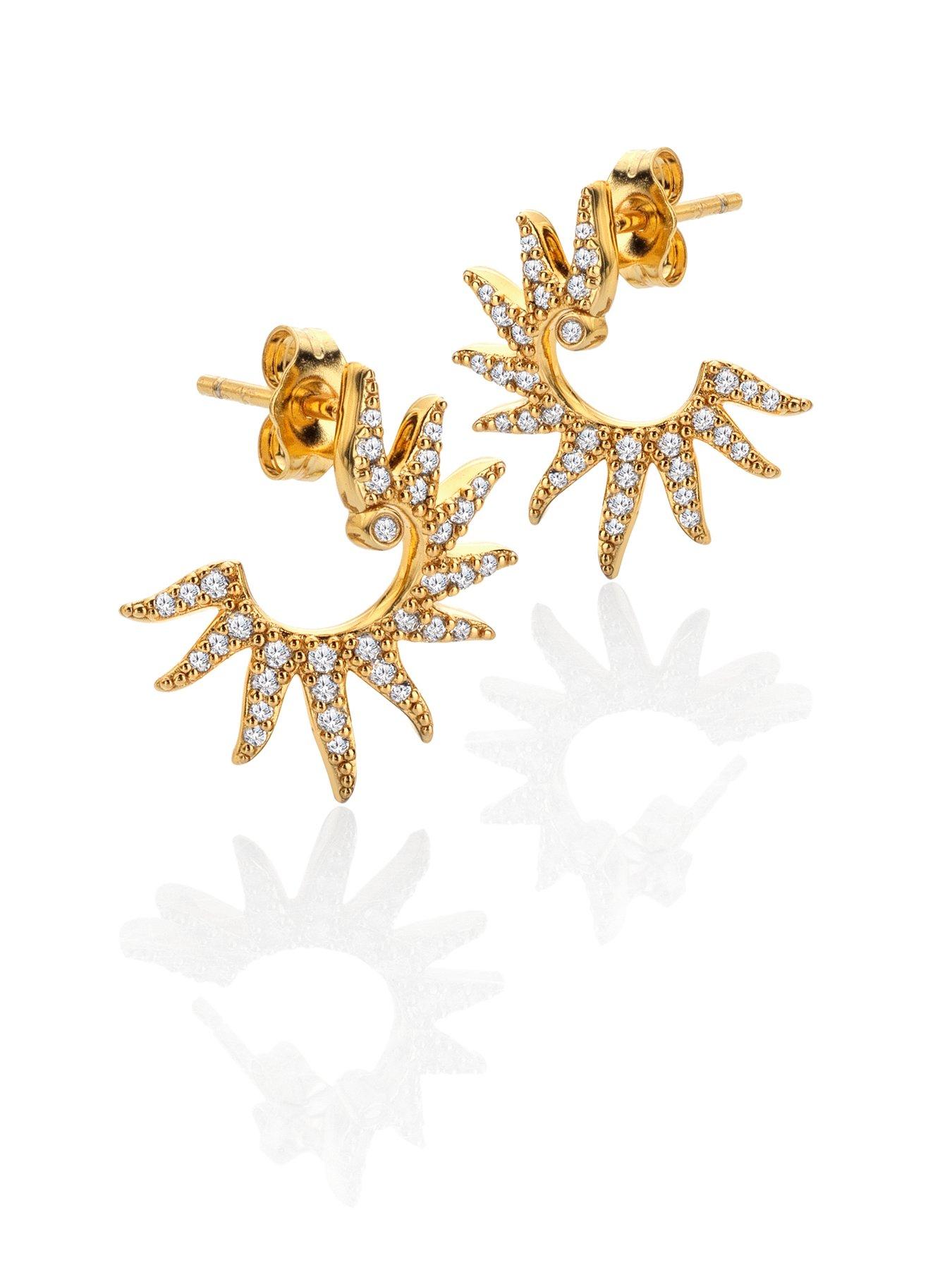 Image 2 of 3 of Hot Diamonds 3/4 Sun Statement Earrings - YGP