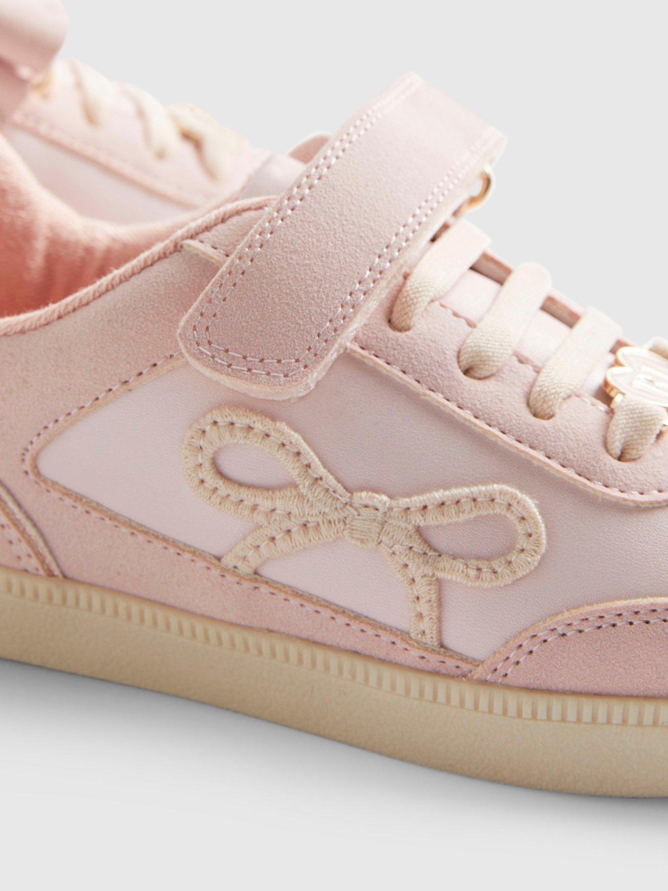 Image 4 of 5 of River Island Older Girls Bow Strap Trainers - Pink