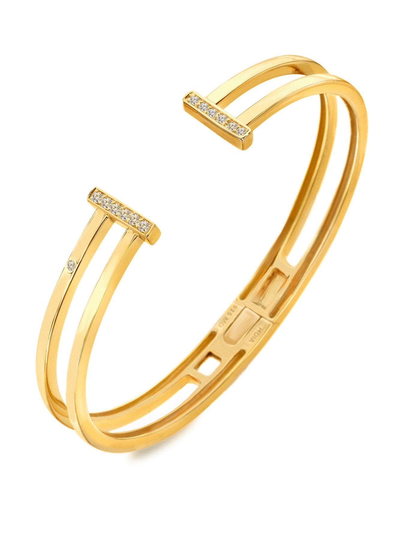  image of hot-diamonds-double-t-bar-bangle-ygp