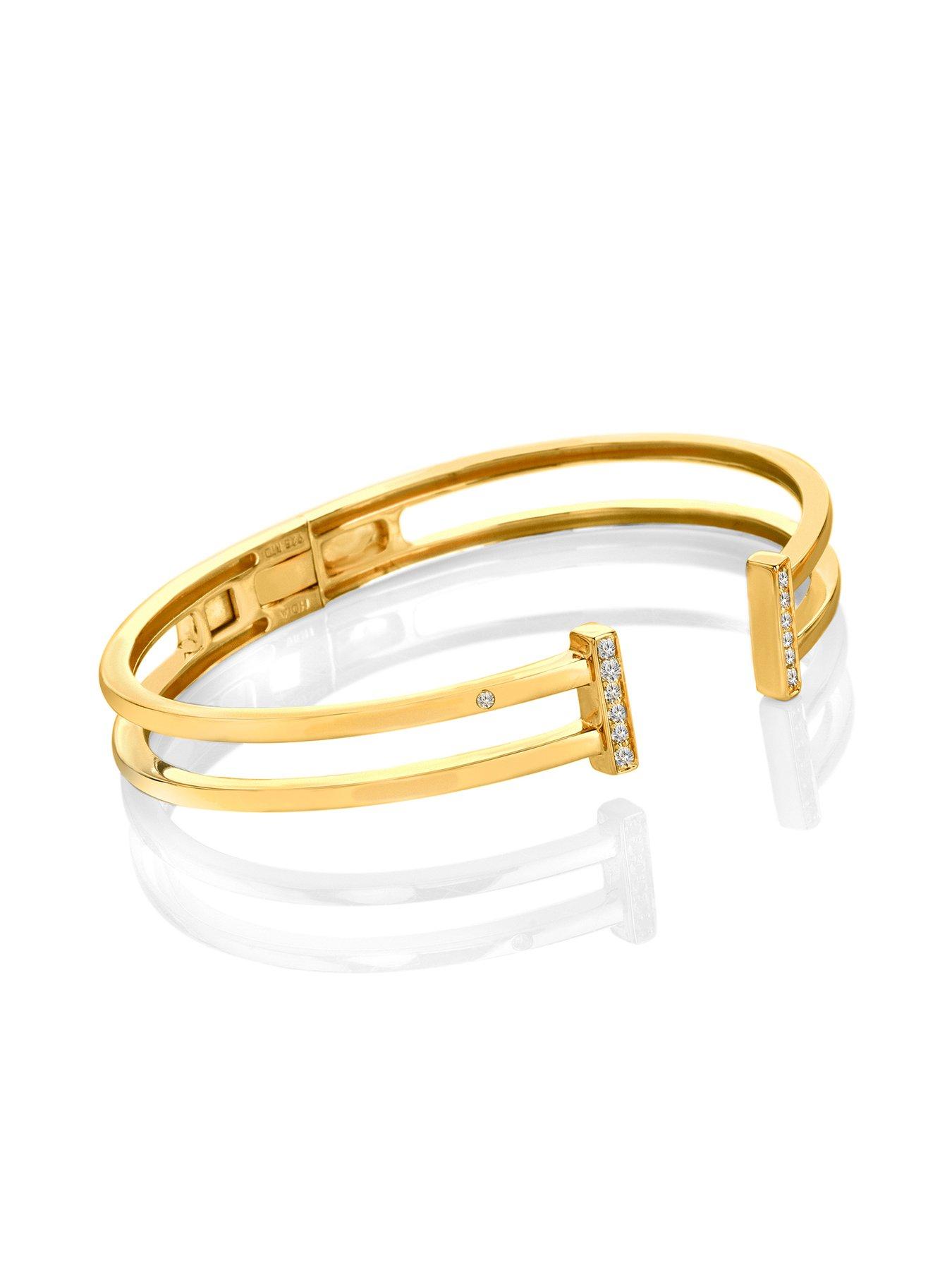  image of hot-diamonds-double-t-bar-bangle-ygp