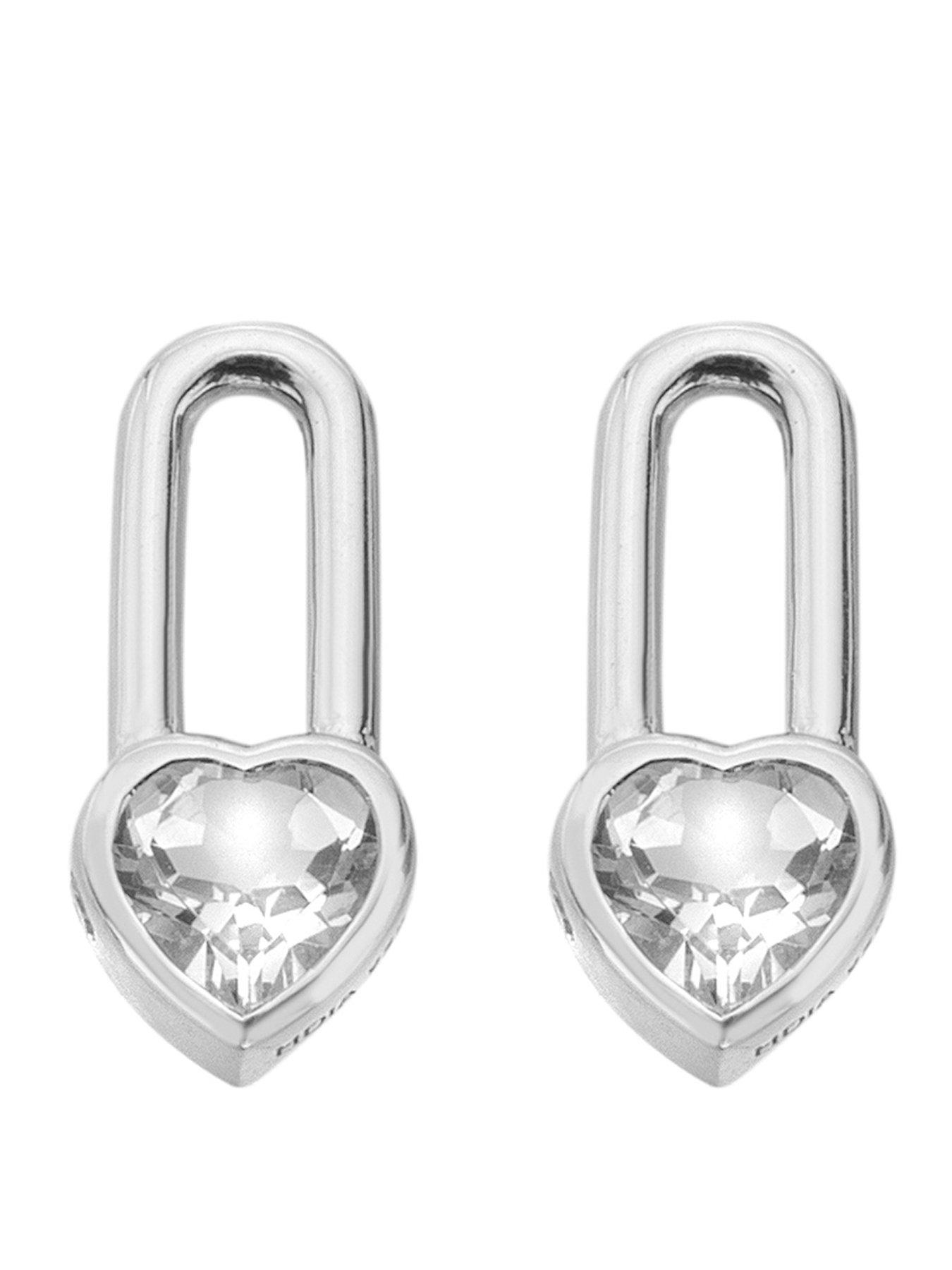 Hot Diamonds Solitaite Oblong Earrings - Heart