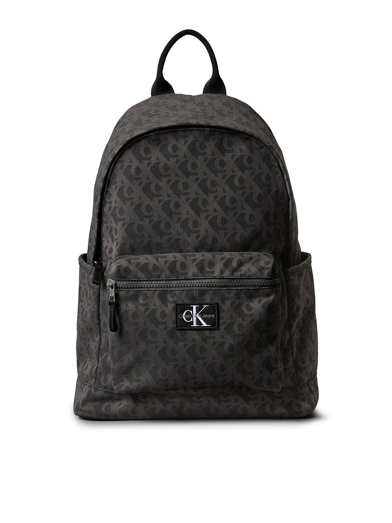 Calvin Klein Jeans Kids All-Over Monogram Logo Print Backpack - Black