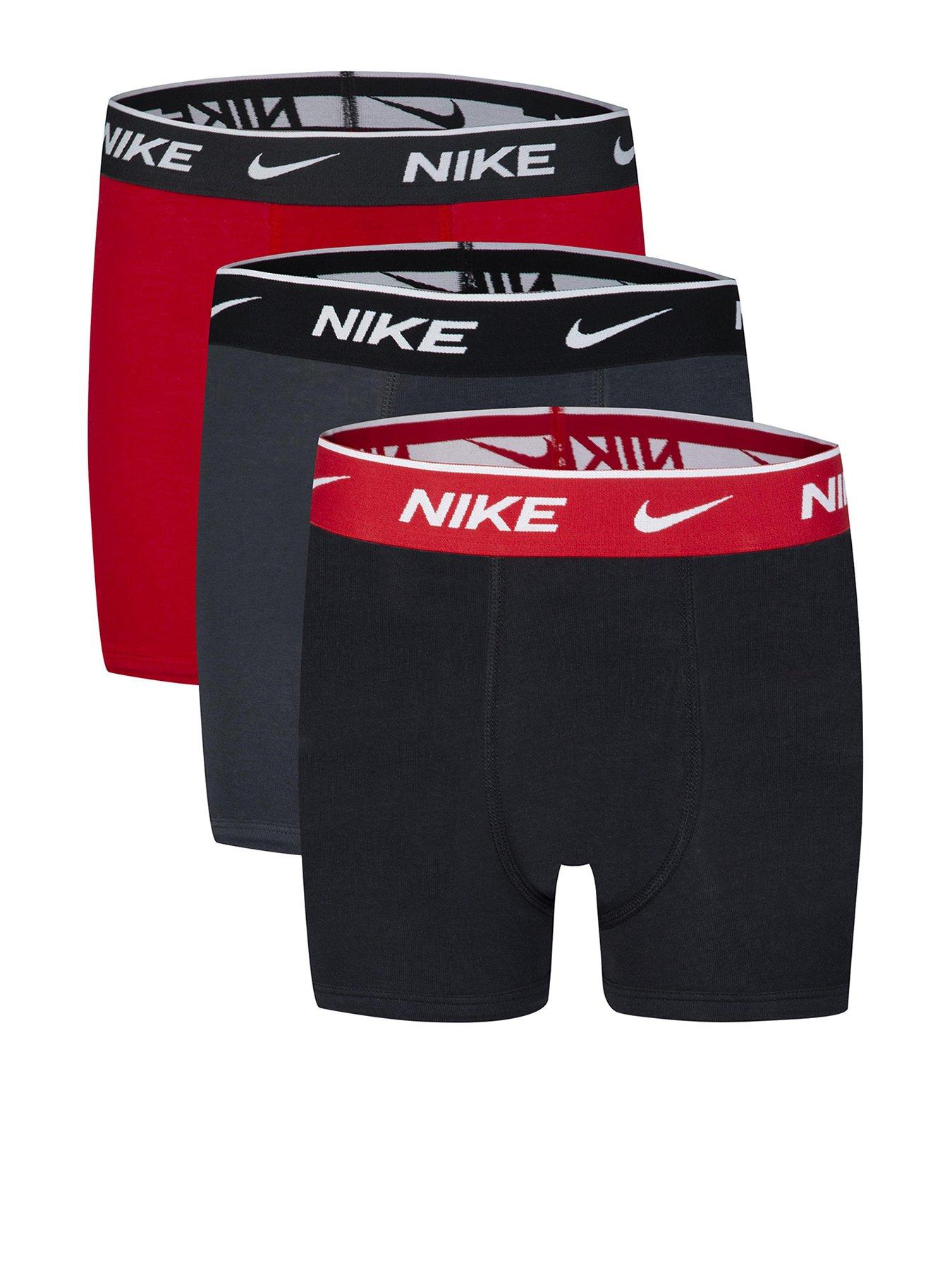 Image 1 of 6 of Nike Boys Cotton Stretch 3Pack Boxers - Red