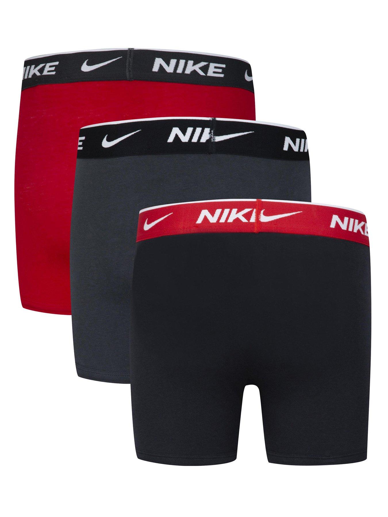 Image 2 of 6 of Nike Boys Cotton Stretch 3Pack Boxers - Red