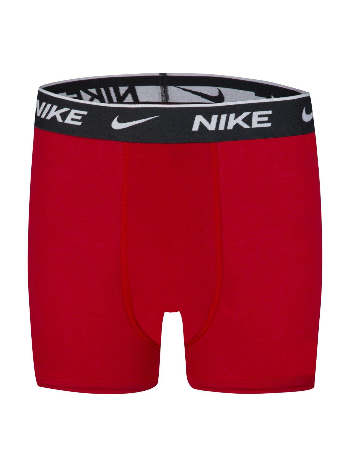 Image 3 of 6 of Nike Boys Cotton Stretch 3Pack Boxers - Red
