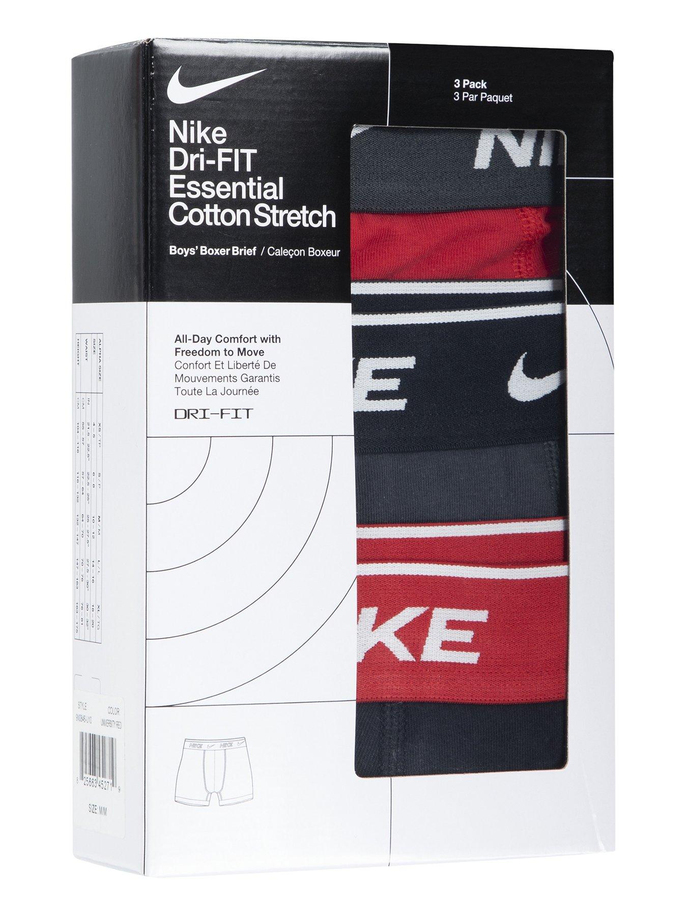Image 6 of 6 of Nike Boys Cotton Stretch 3Pack Boxers - Red