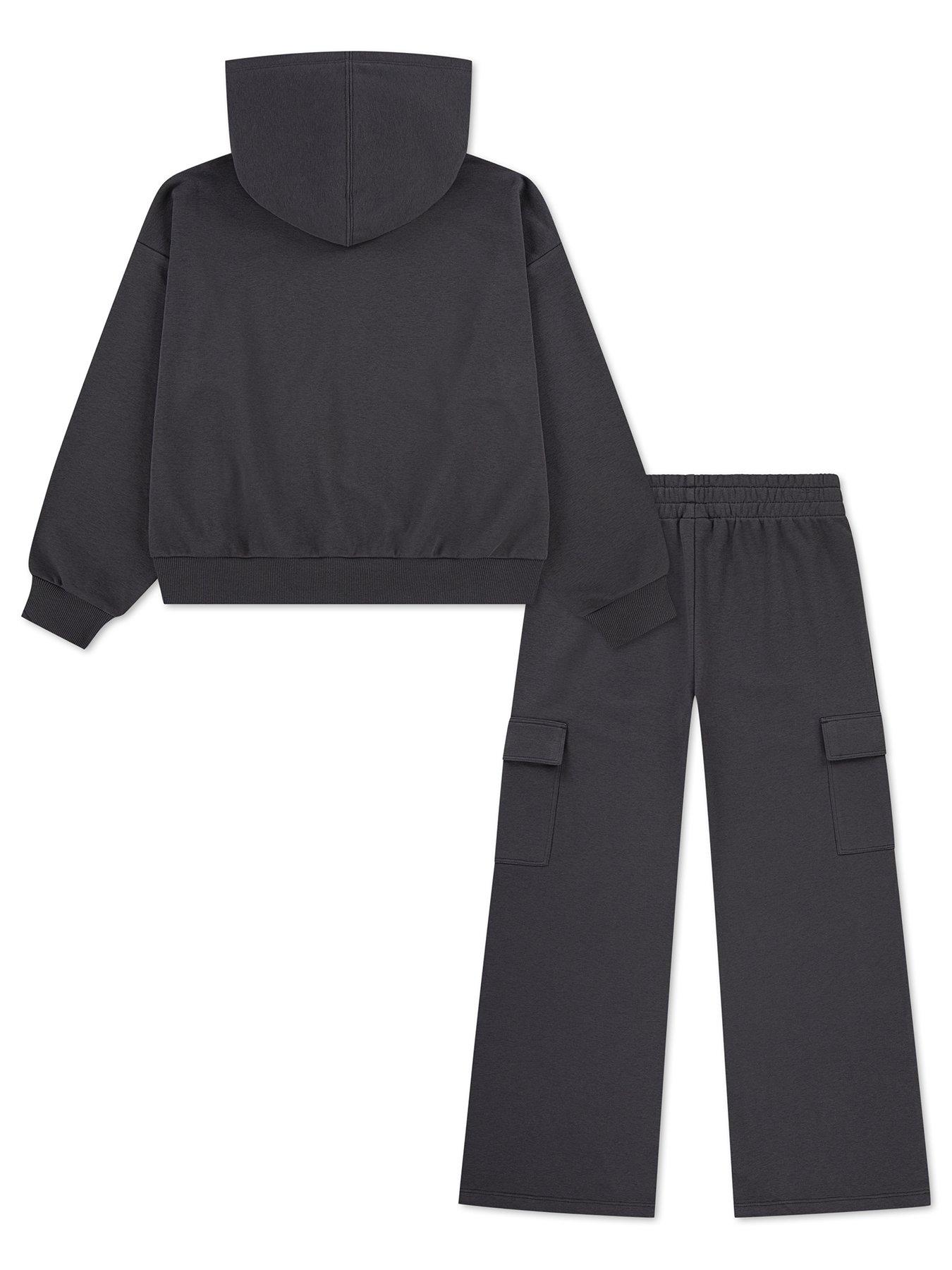 Image 2 of 5 of Converse Girls Hoodie And Cargo Pant Set - Black