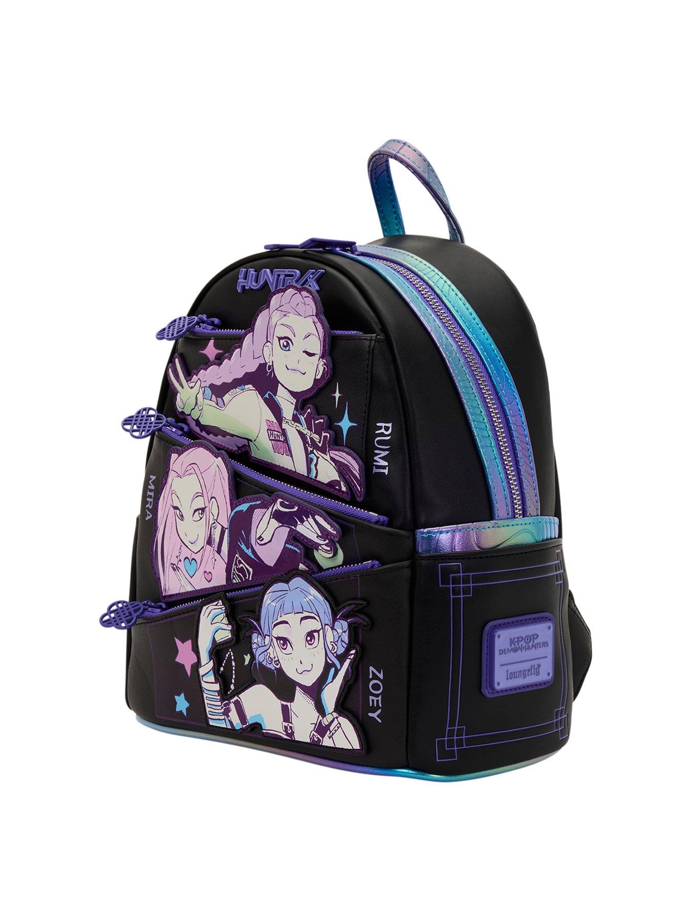 stillFront image of loungefly-k-pop-demon-hunters-huntrix-loungefly-mini-backpack