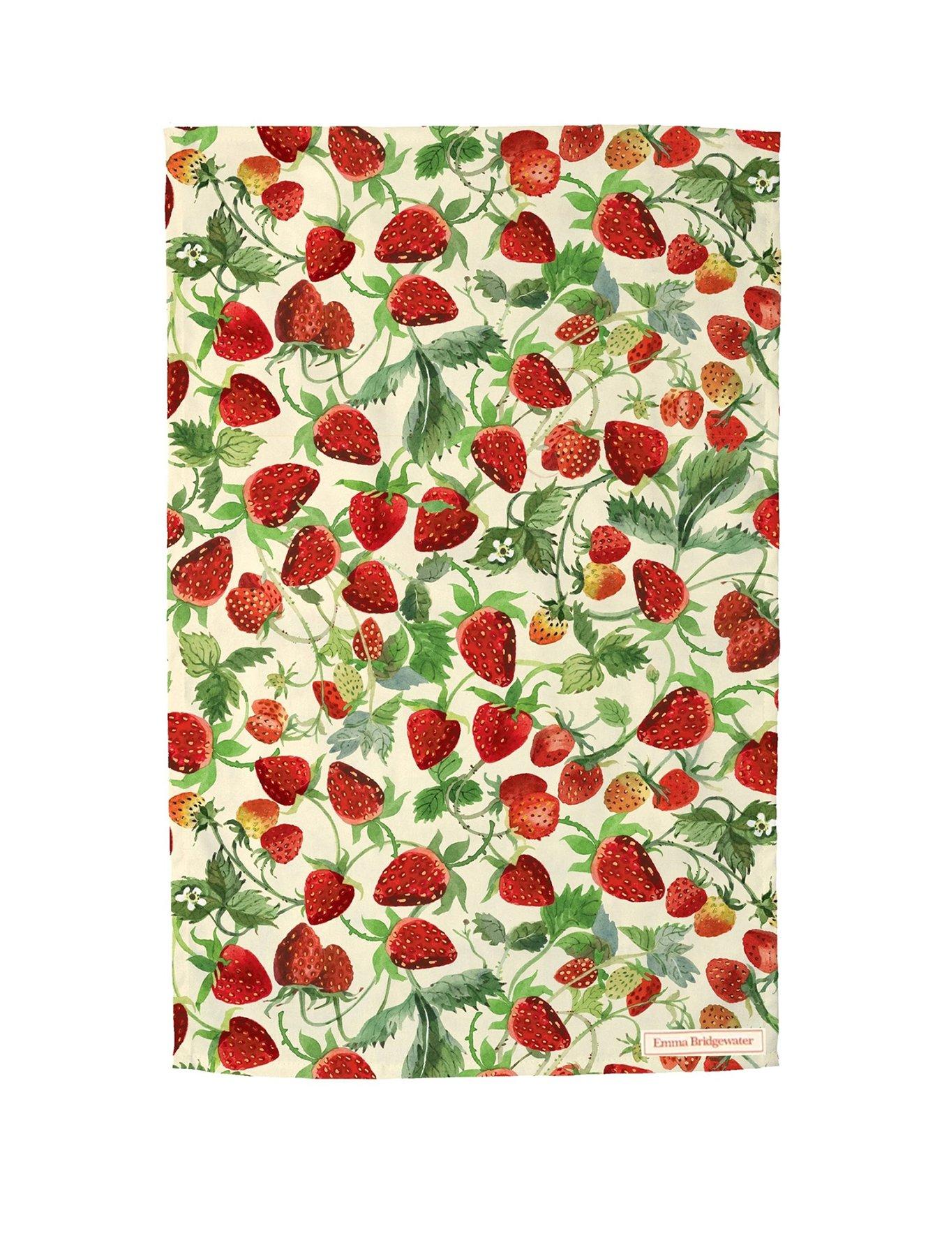  image of emma-bridgewater-strawberries-tea-towel