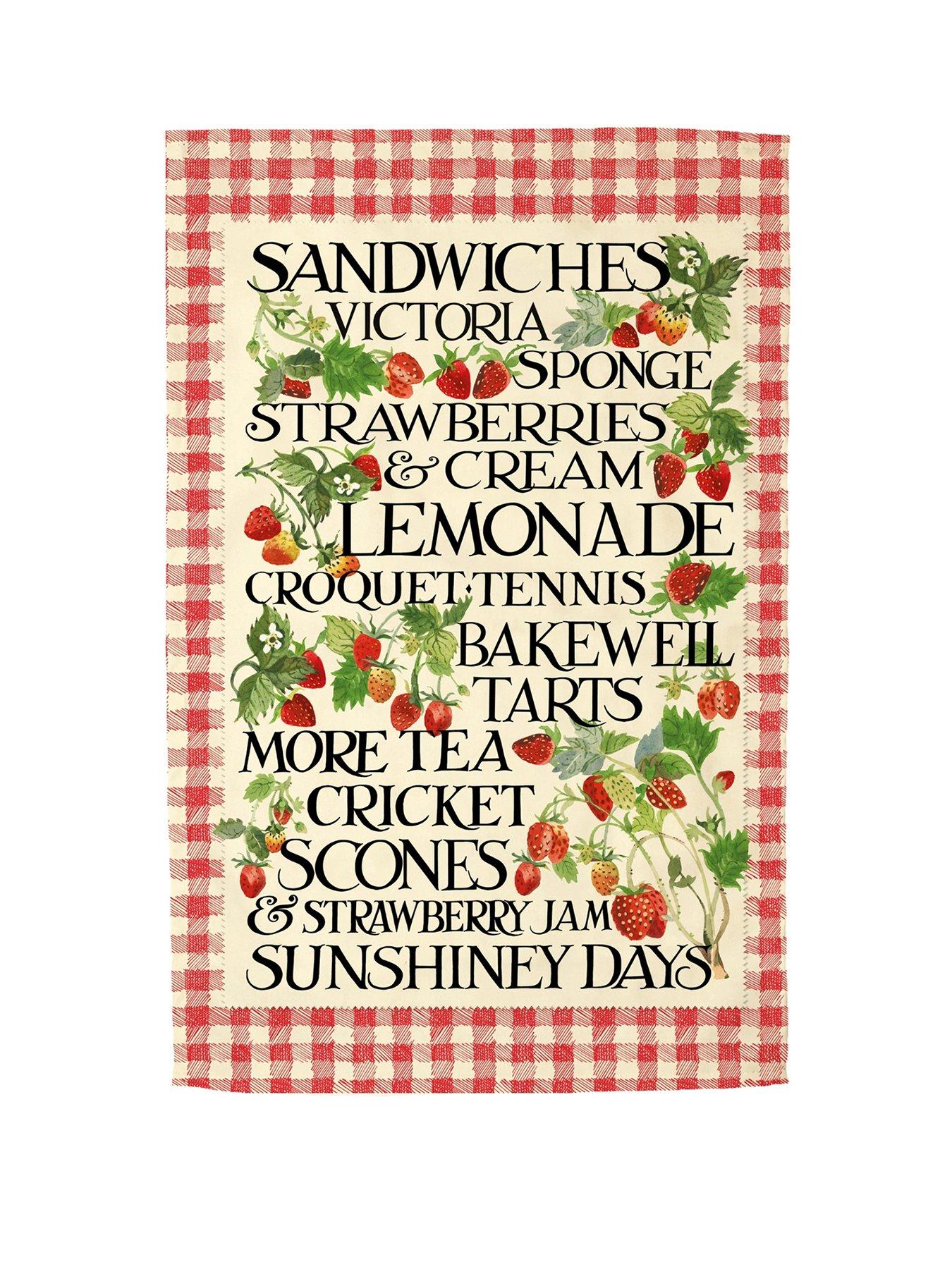 Emma Bridgewater Strawberries And Gingham Tea Towel